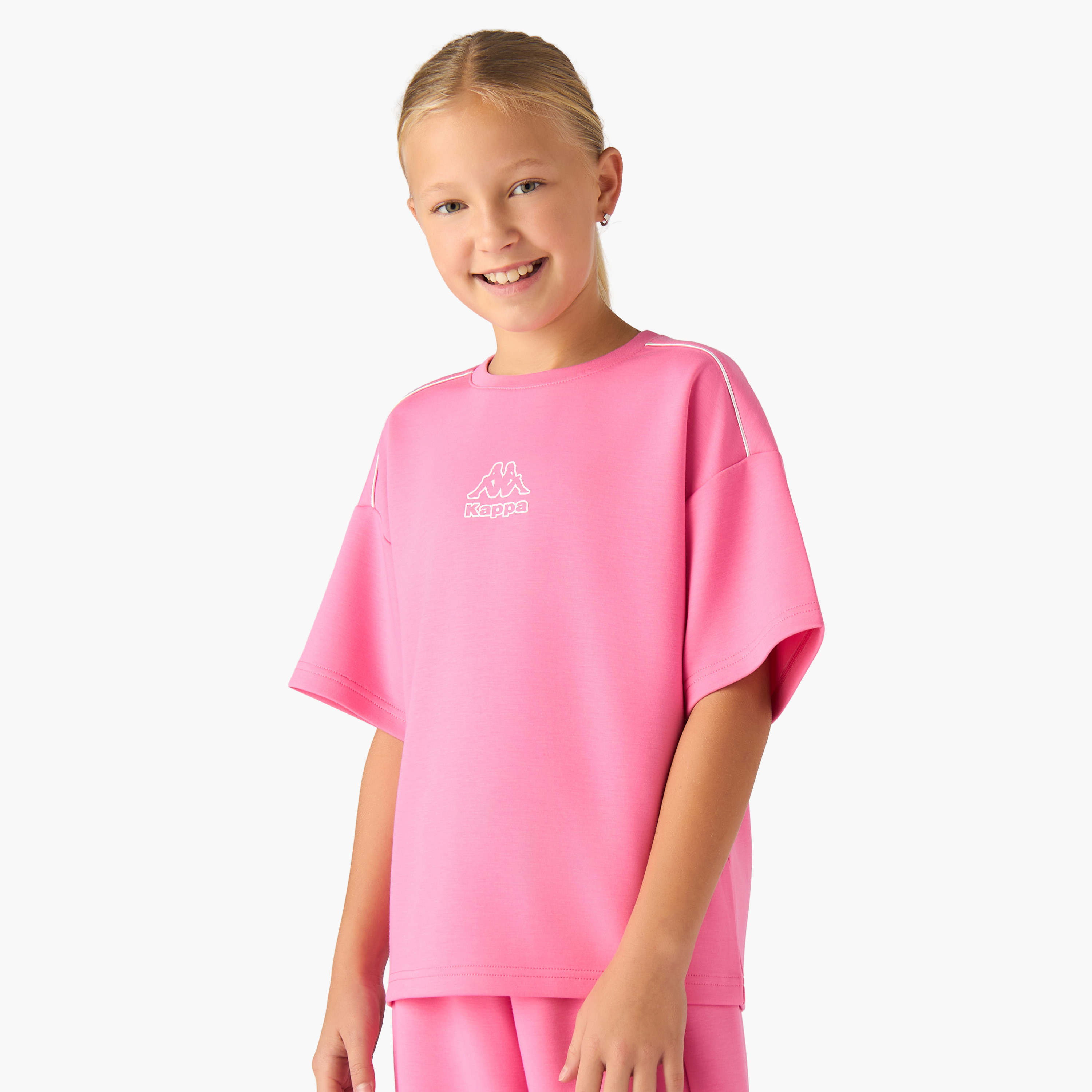 Kappa Girls Crew Neck T-shirt with Logo Print - Short Sleeves-sports-girls-clothing-tops-image-1