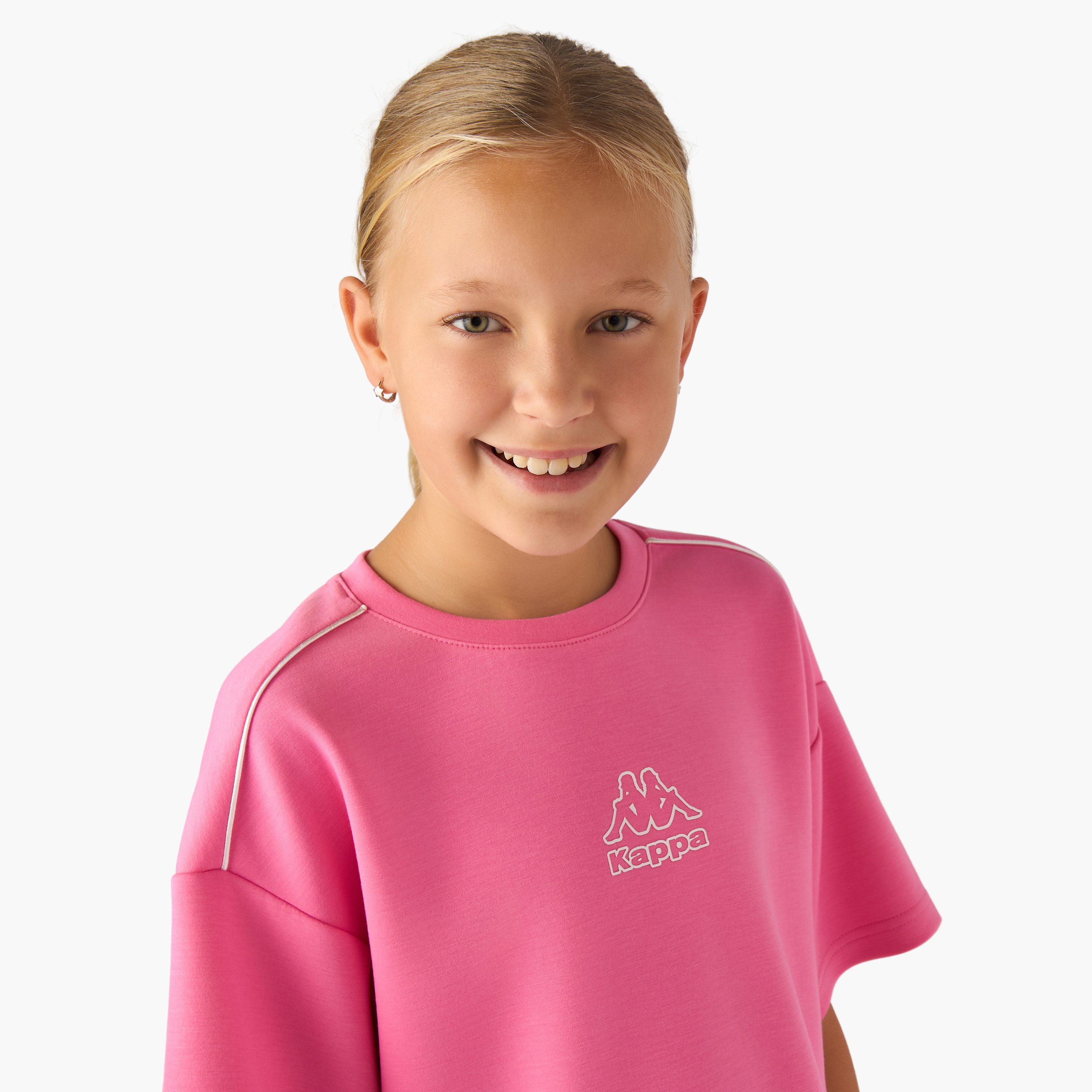 Kappa Girls Crew Neck T-shirt with Logo Print - Short Sleeves-sports-girls-clothing-tops-image-4