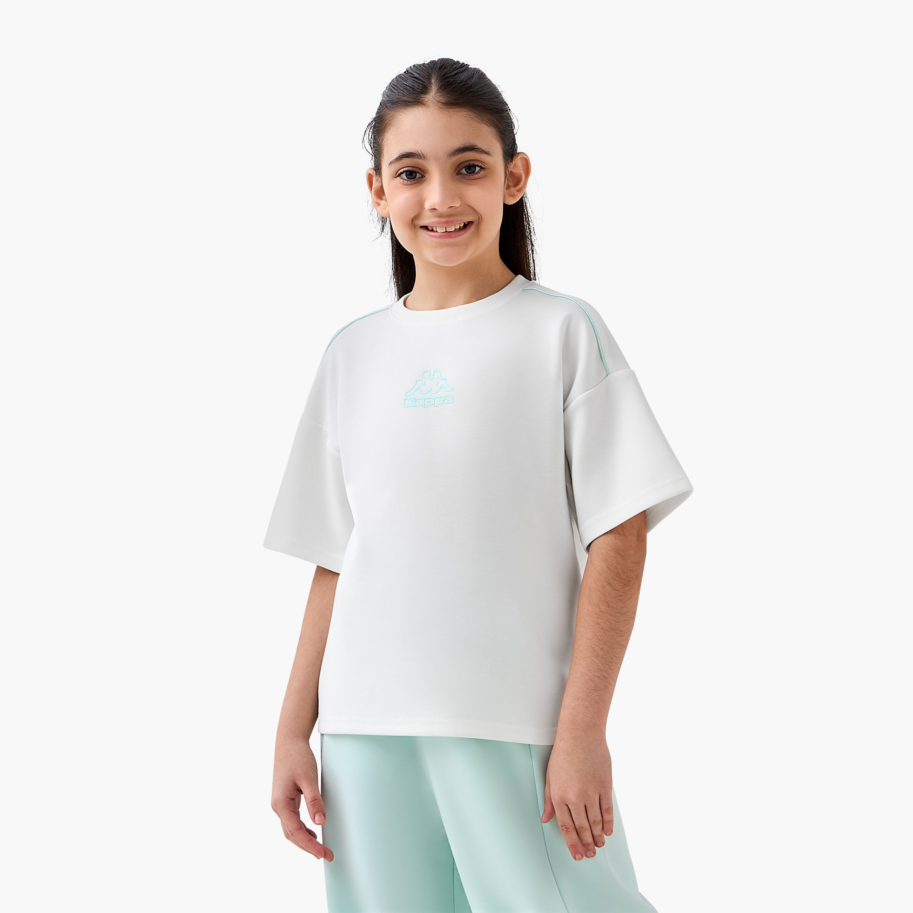 Kappa Crew Neck Short Sleeves T-shirt with Logo-sports-girls-clothing-tops-image-1