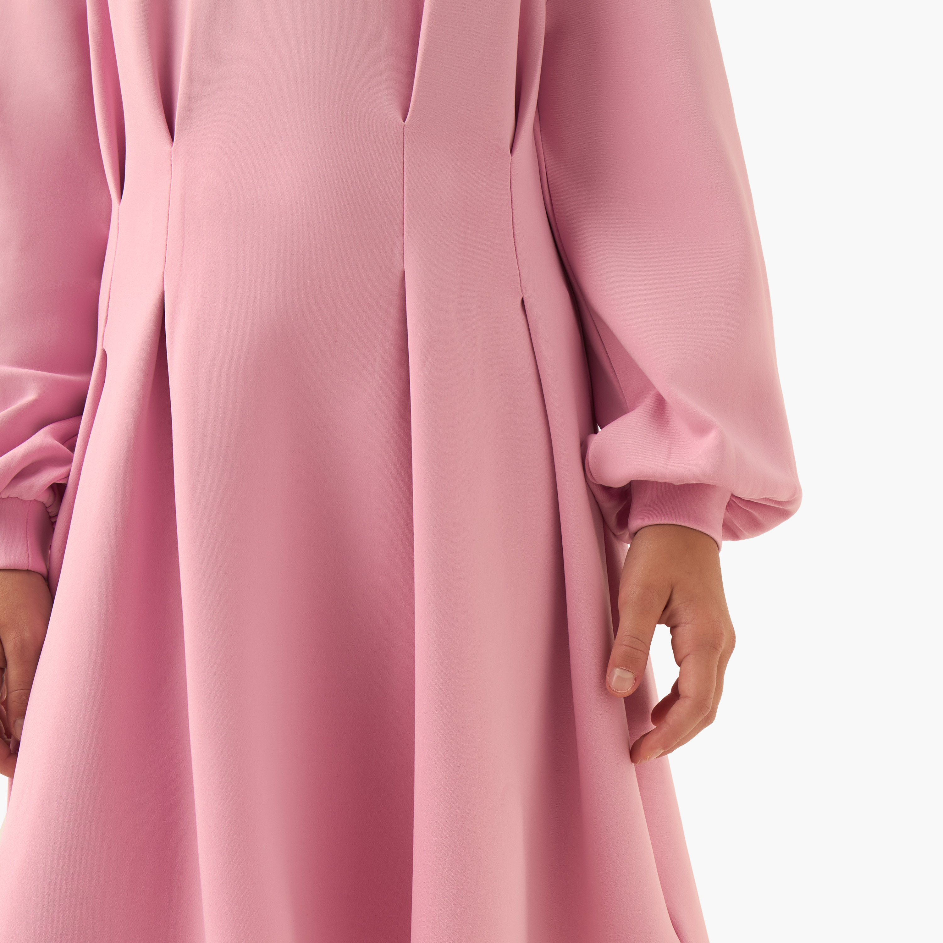 Kappa Hooded Long Sleeves Knee Length Dress with Pleats-girls-clothing-dressesandjumpsuits-image-6