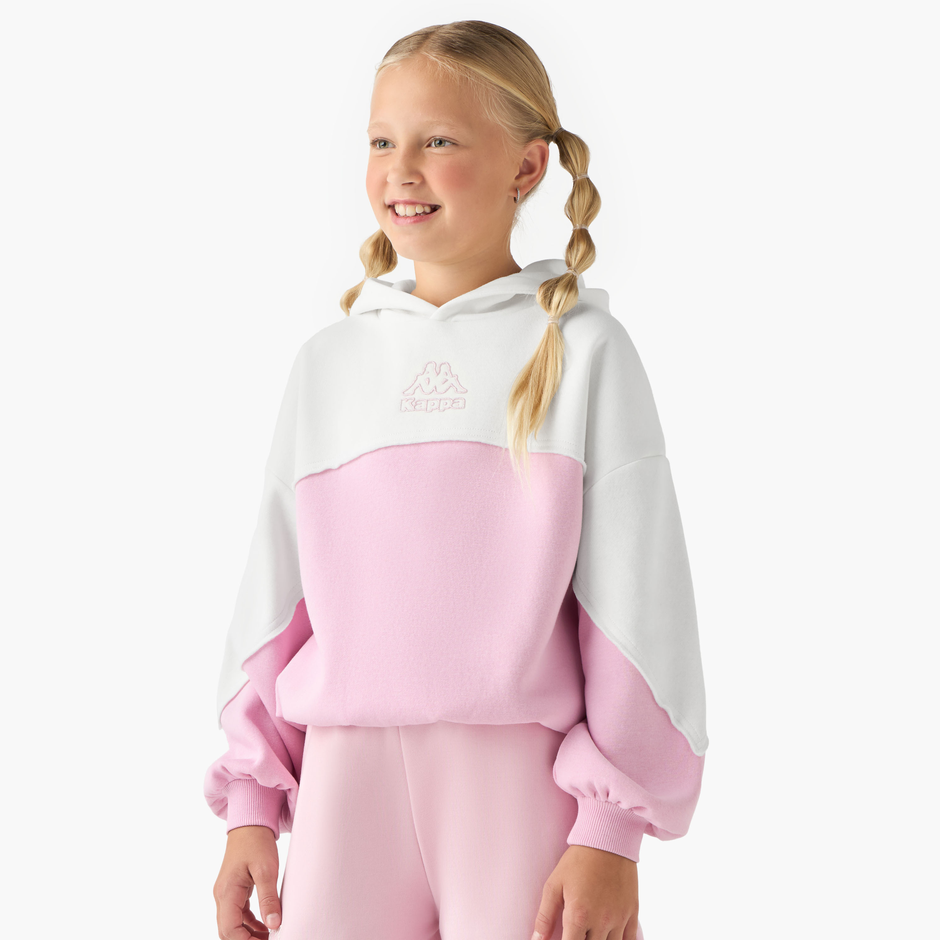 Kappa Colourblock Hoodie with Long Sleeves-girls-clothing-winterwear-sweatshirts-image-1
