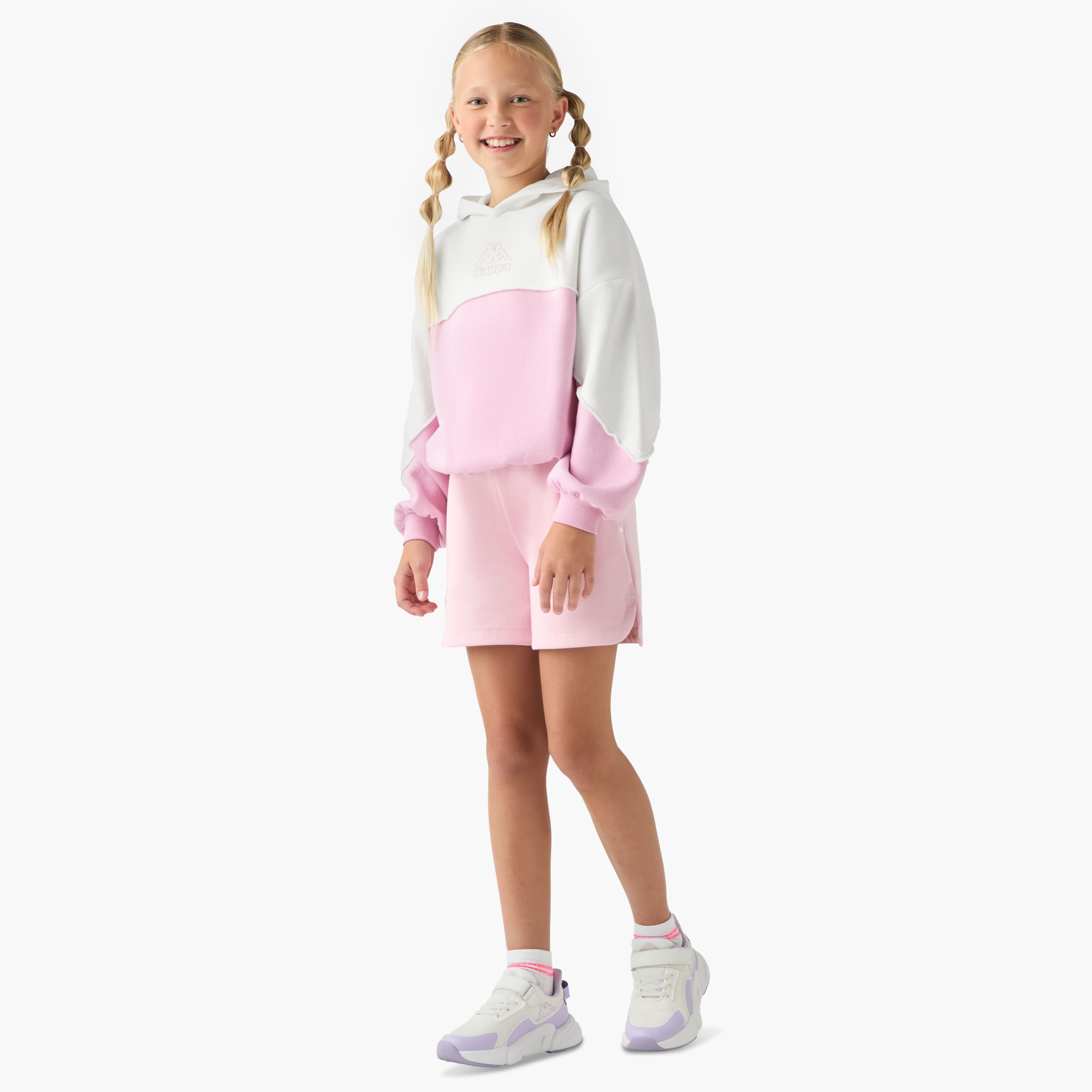 Kappa Colourblock Hoodie with Long Sleeves-girls-clothing-winterwear-sweatshirts-image-2