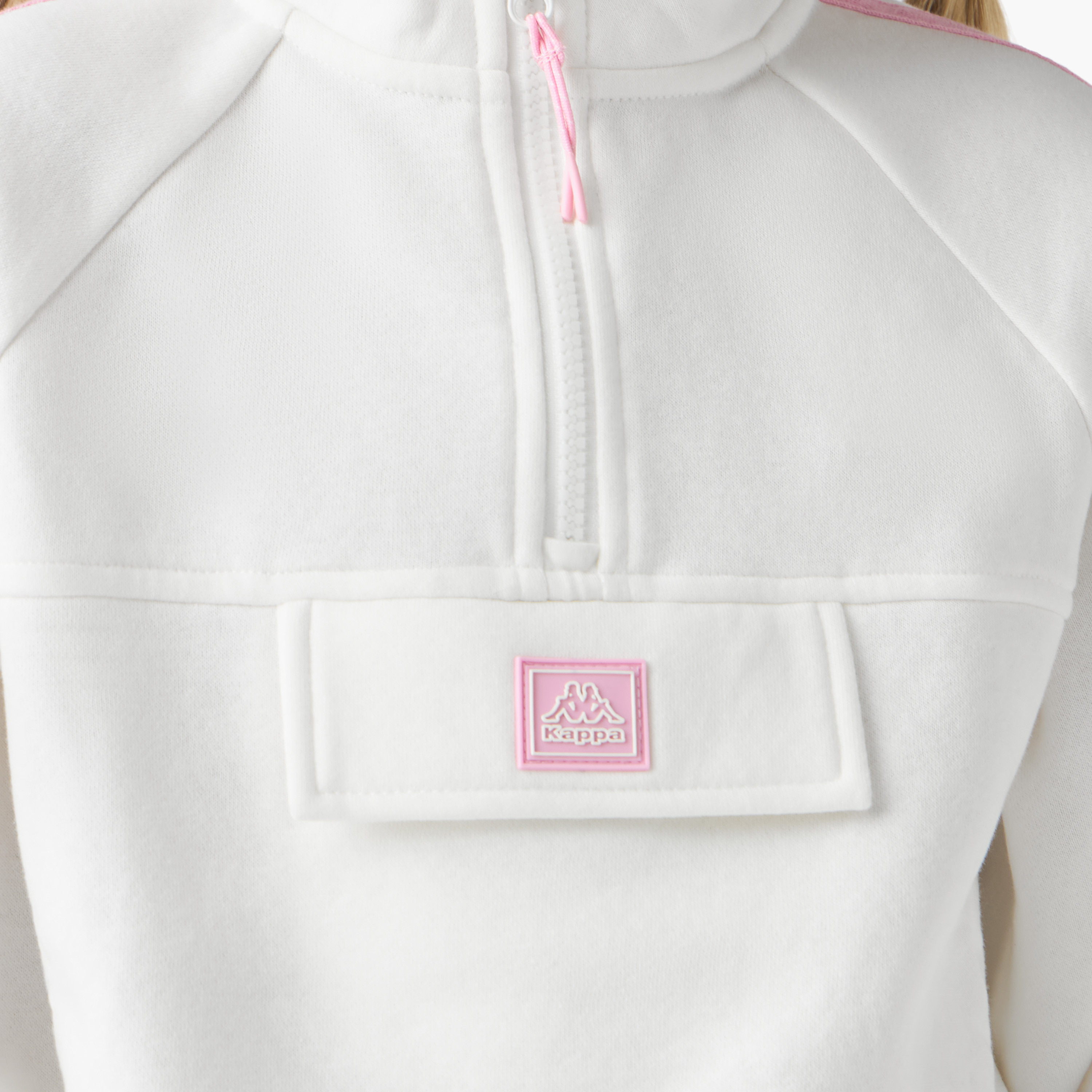 سويت شيرت بأكمام طويلة ونصف سحاب إغلاق وتزيينات دب من كابا-girls-clothing-jacketsandcoats-image-1