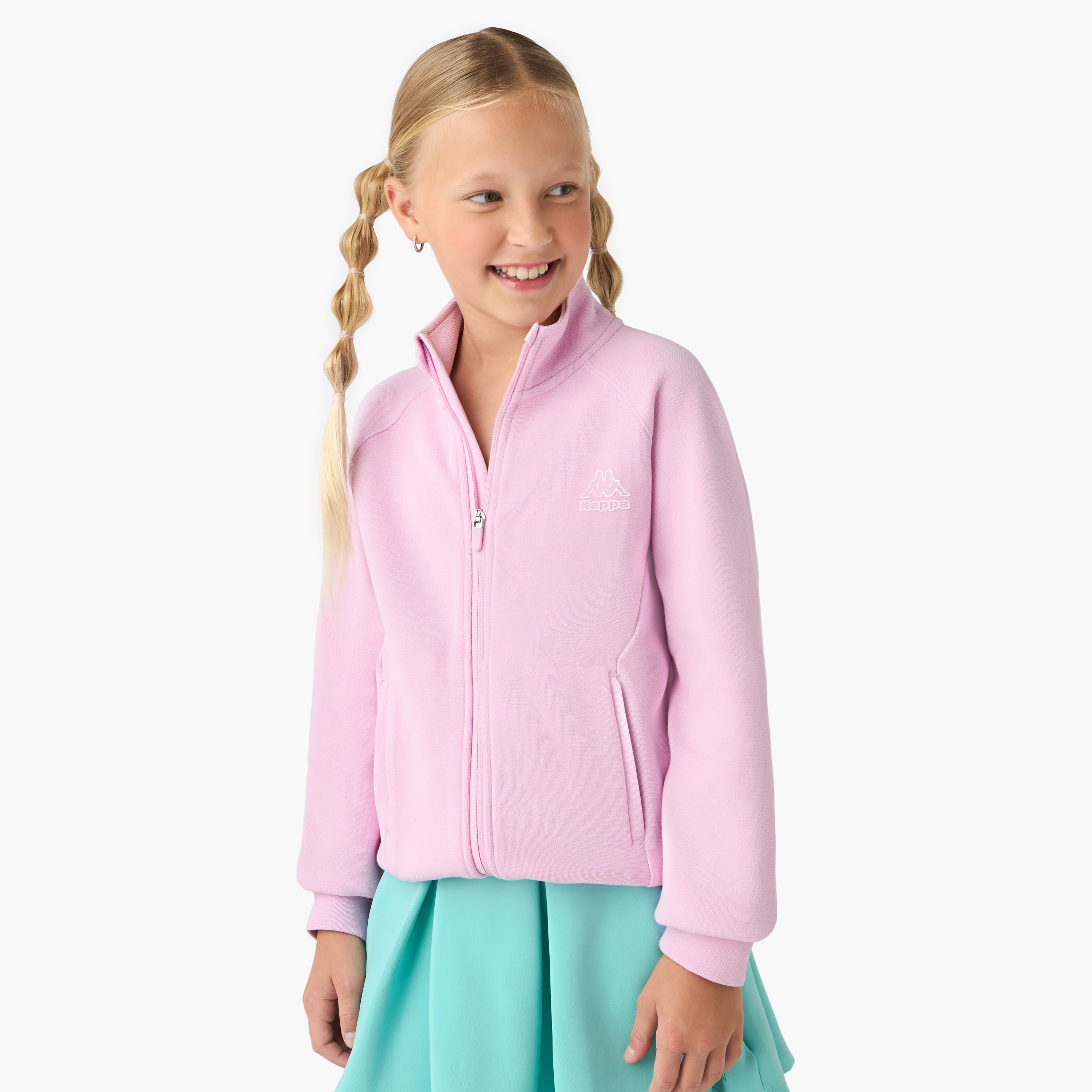 سويت شيرت بأكمام طويلة وسحاب إغلاق وطبعات شعار من كابا-girls-clothing-winterwear-jacketsandcoats-image-5