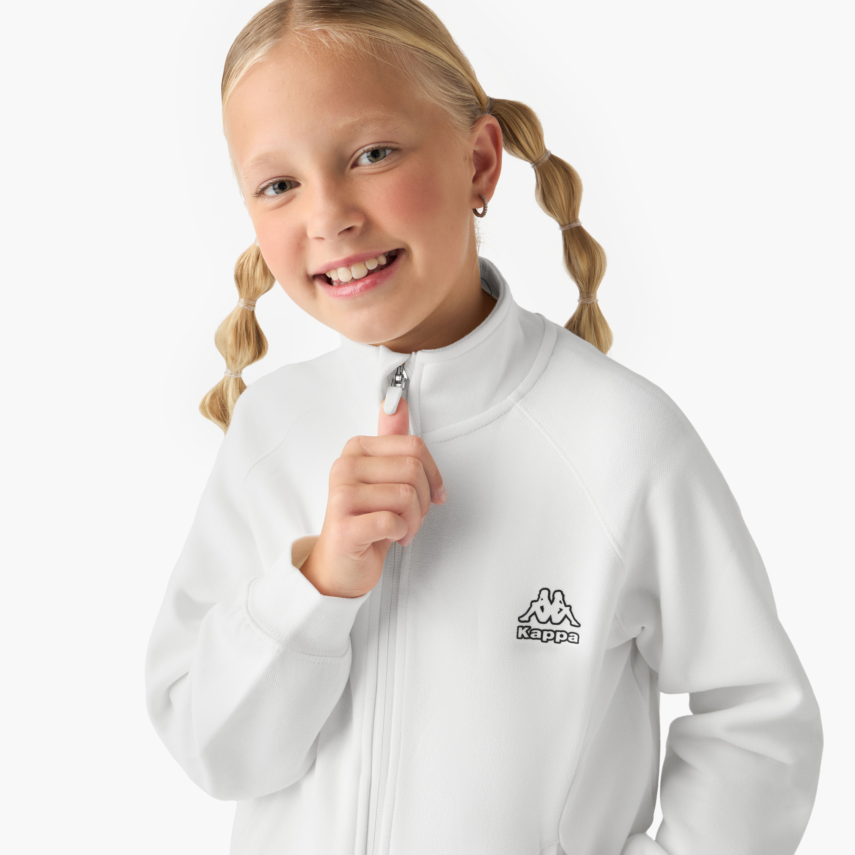 Kappa Zippered Sweatshirt with Long Sleeves-girls-clothing-winterwear-sweatshirts-image-4