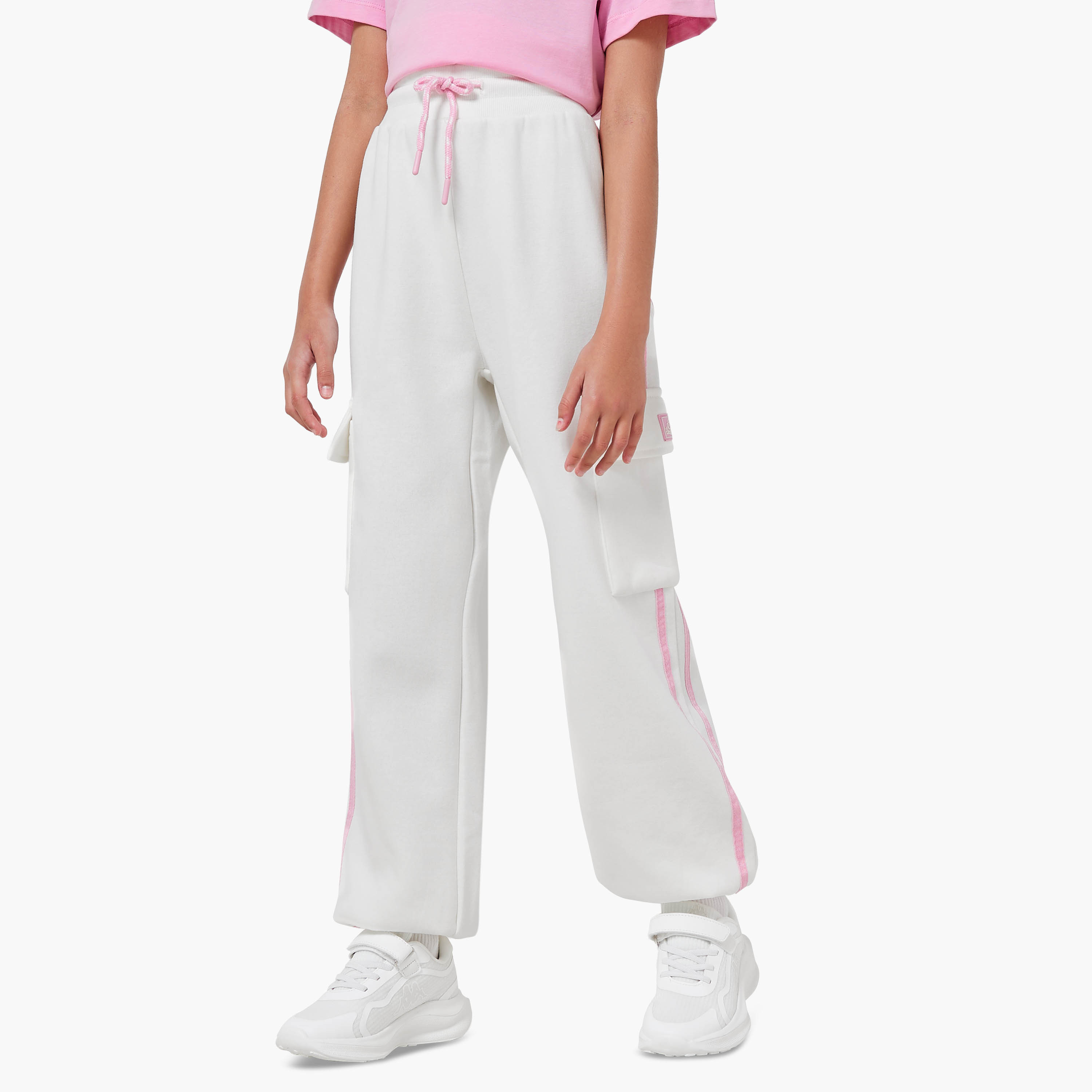 Kappa Girls Joggers with Striped Detail - Polyester - Drawstring Closure-girls-clothing-bottoms-joggersandtrackpants-image-1