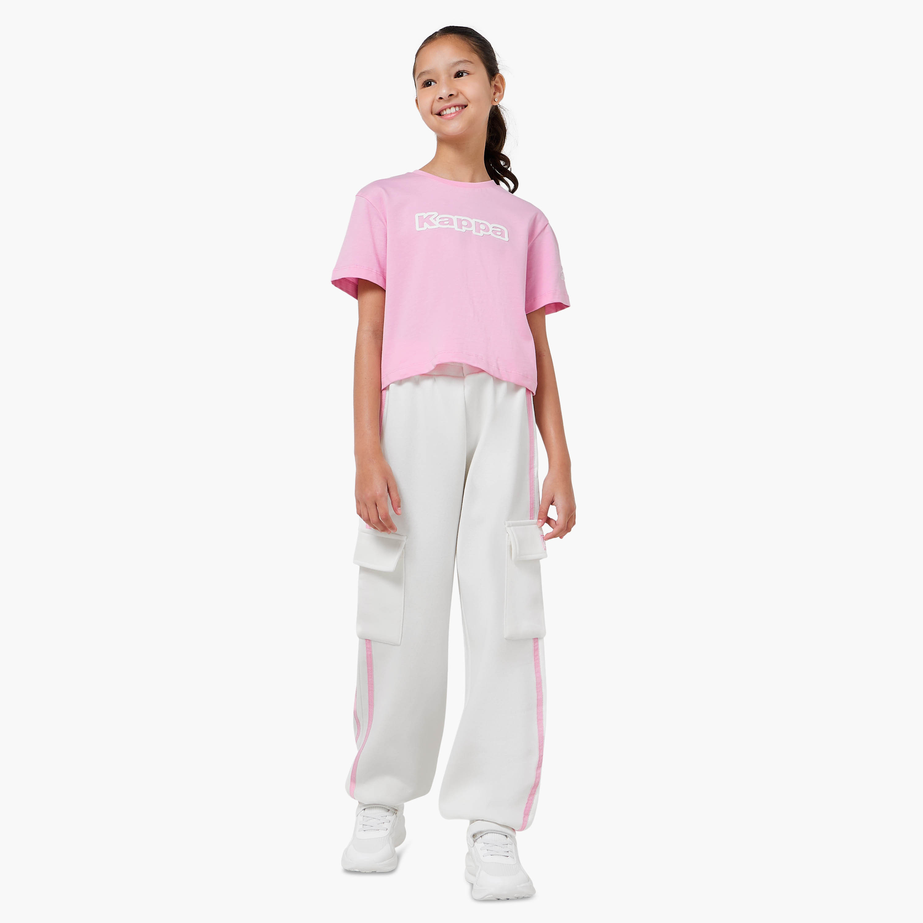 Kappa Girls Joggers with Striped Detail - Polyester - Drawstring Closure-girls-clothing-bottoms-joggersandtrackpants-image-2