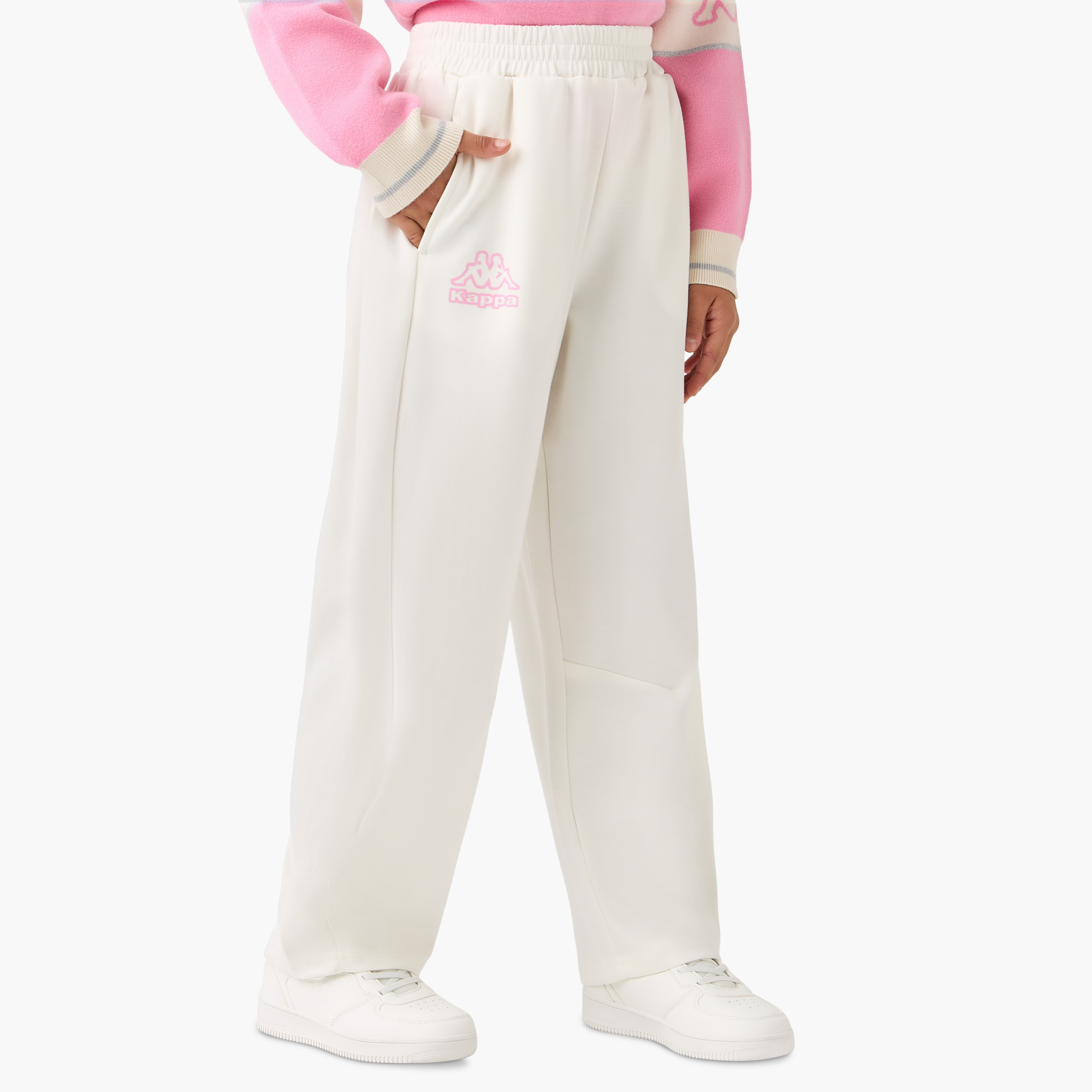 Kappa Logo Print Track Pants with Pockets-girls-clothing-schoolwear-bottoms-pants-image-1