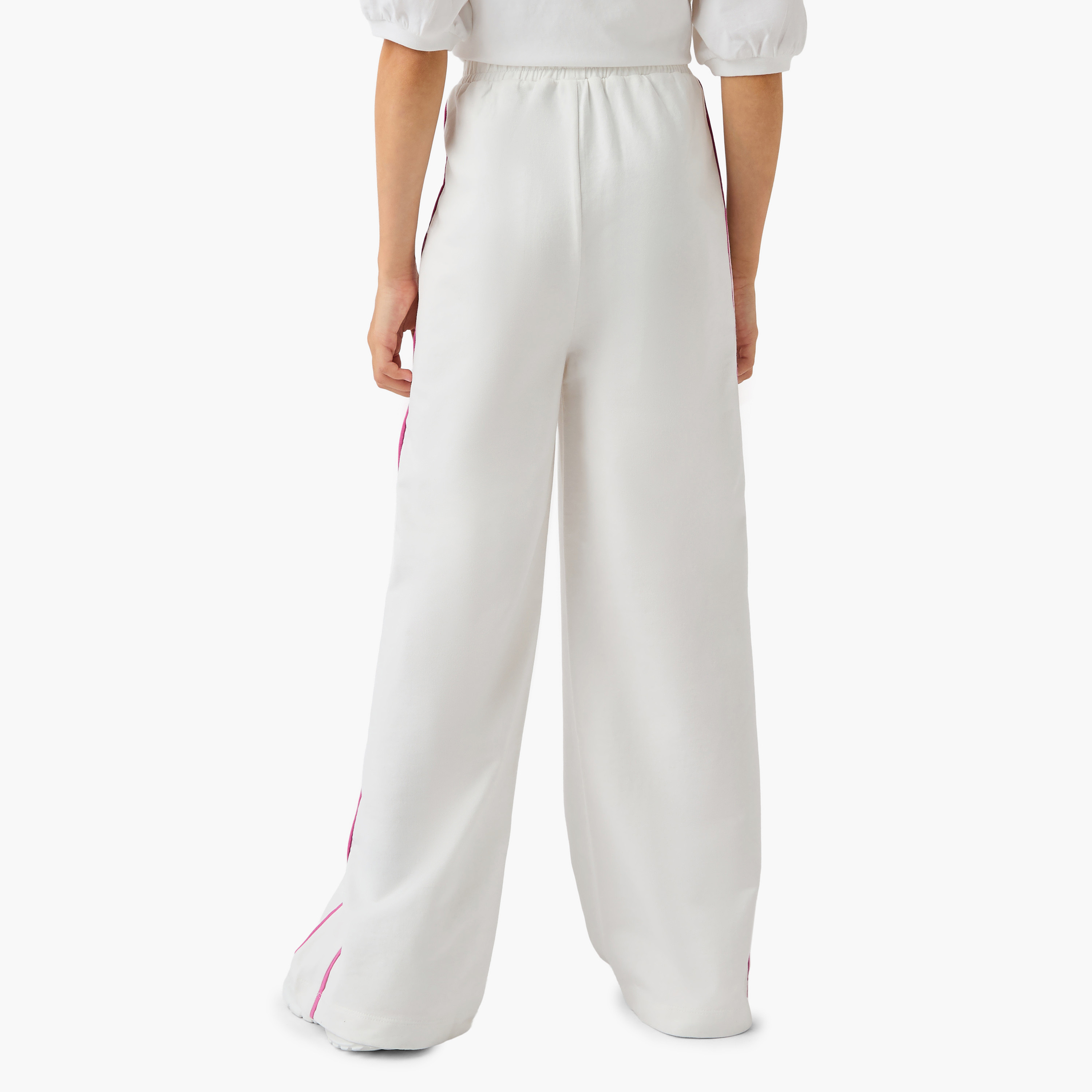 Kappa Logo Print Track Pants with Elasticated Waistband and Pockets-girls-clothing-sportswear-bottoms-image-3