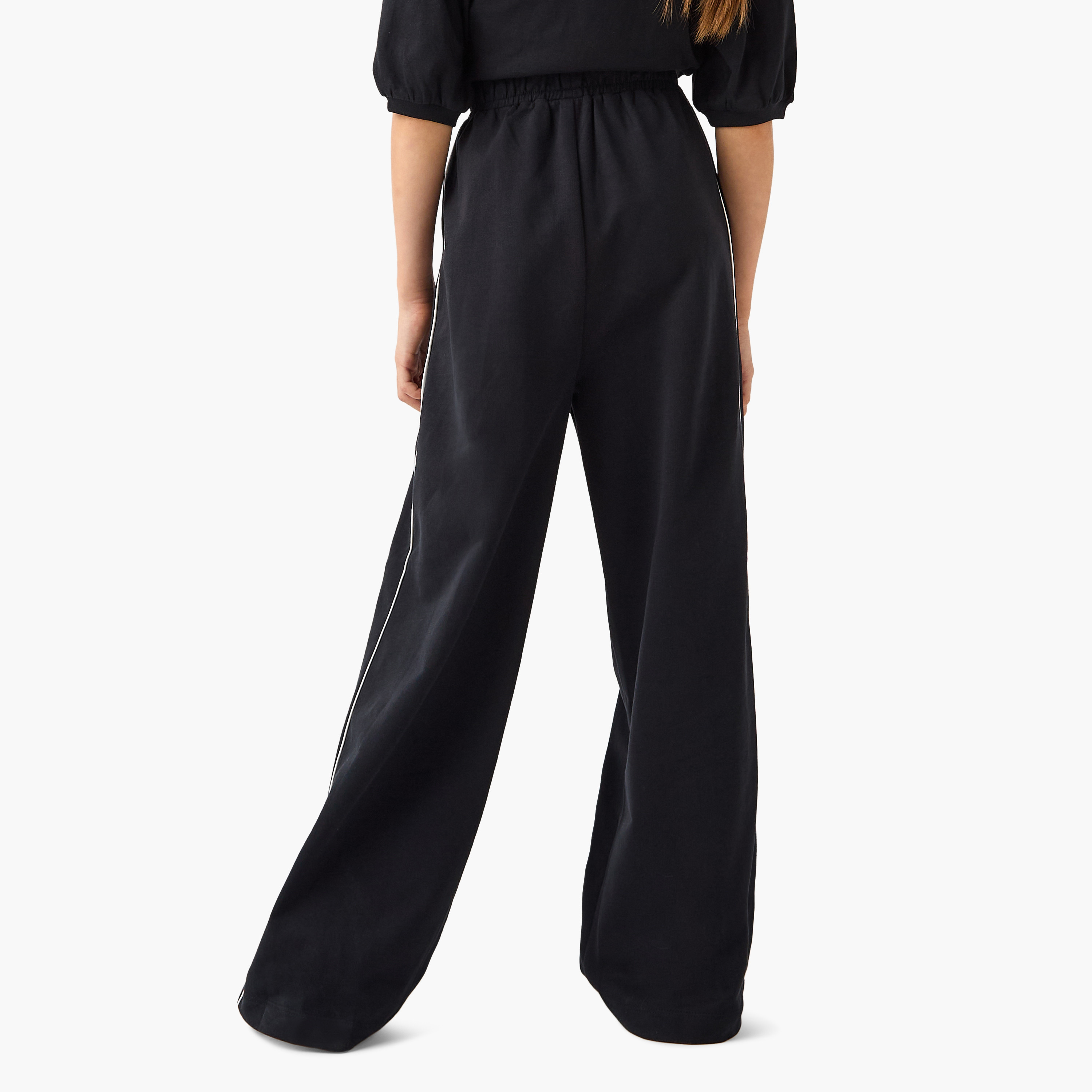 Kappa Logo Print Track Pants with Pockets-sports-girls-clothing-bottoms-image-3