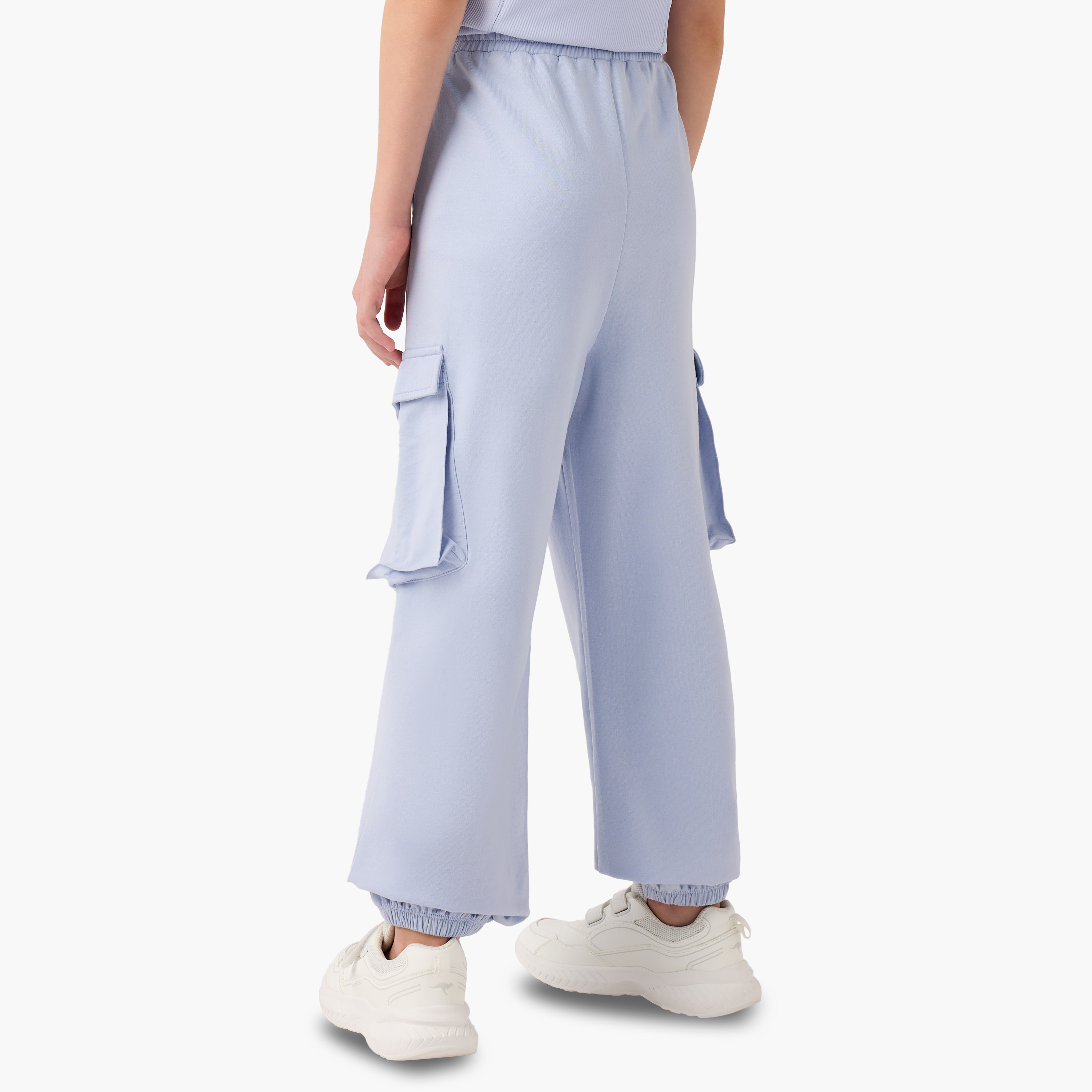 Kappa Solid Cargo Joggers with Pockets-girls-clothing-sportswear-bottoms-image-3