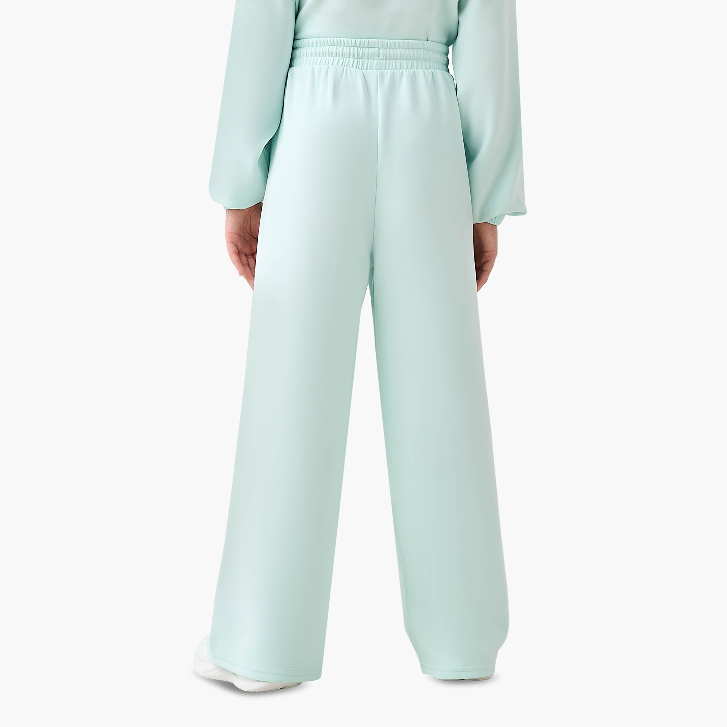 Kappa Drawstring Waist Wide Leg Track Pants with Logo Print-sports-girls-clothing-bottoms-joggersandtrackpants-image-3