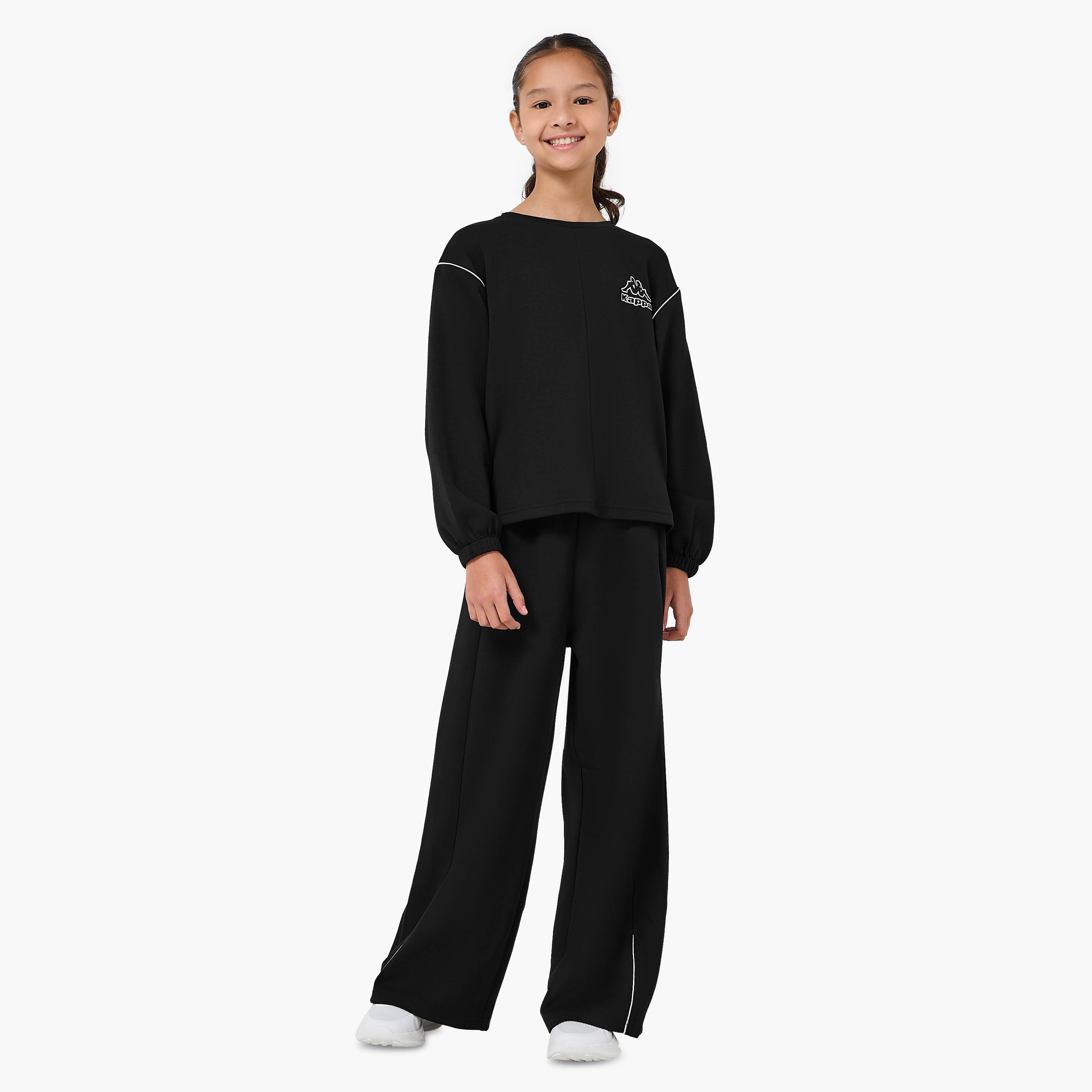 Kappa Crew Neck Sweatshirt with Long Sleeves-girls-clothing-winterwear-sweatshirts-image-2