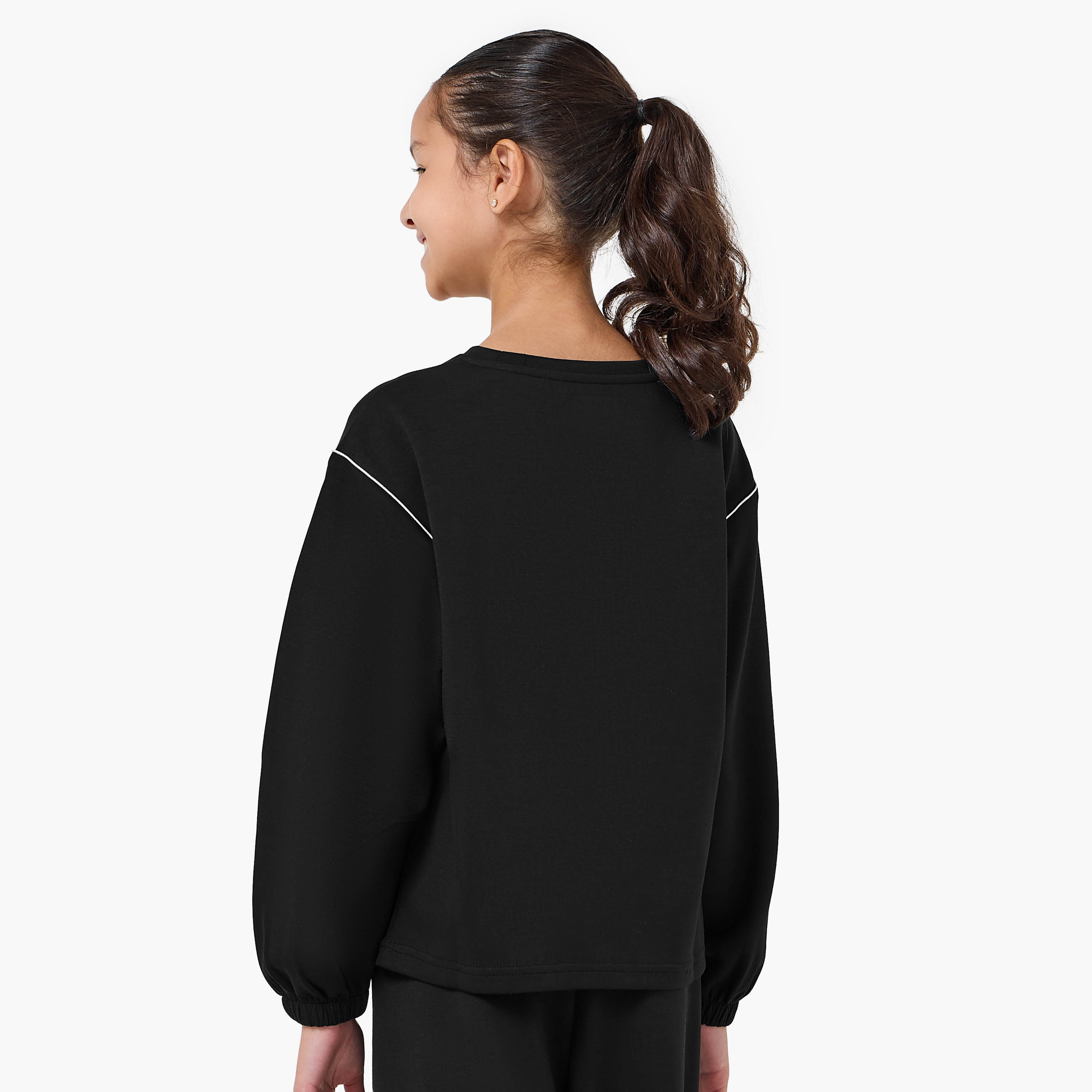 Kappa Crew Neck Sweatshirt with Long Sleeves-girls-clothing-winterwear-sweatshirts-image-3