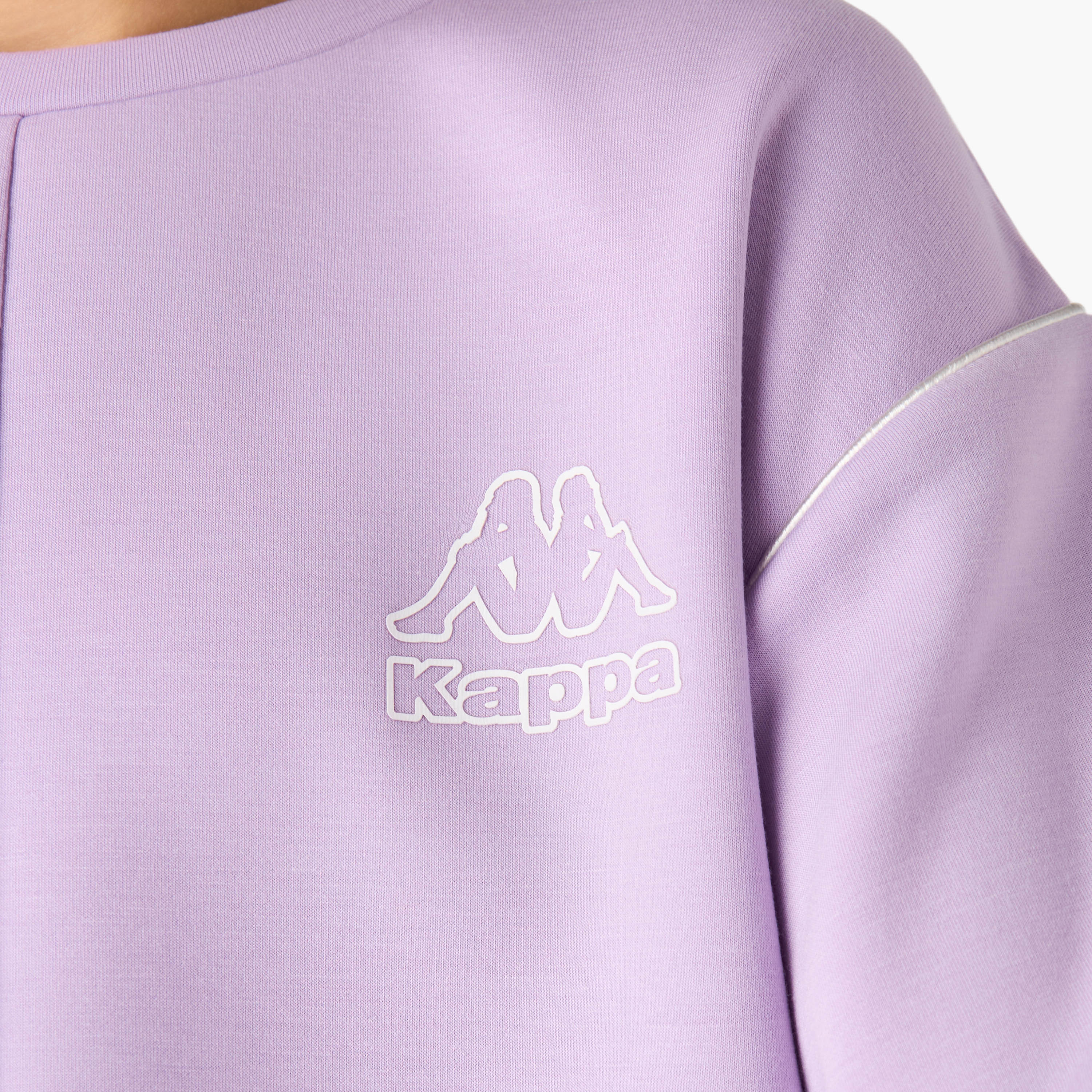 Kappa Logo Print Sweatshirt with Long Sleeves-girls-clothing-winterwear-sweatshirts-image-5