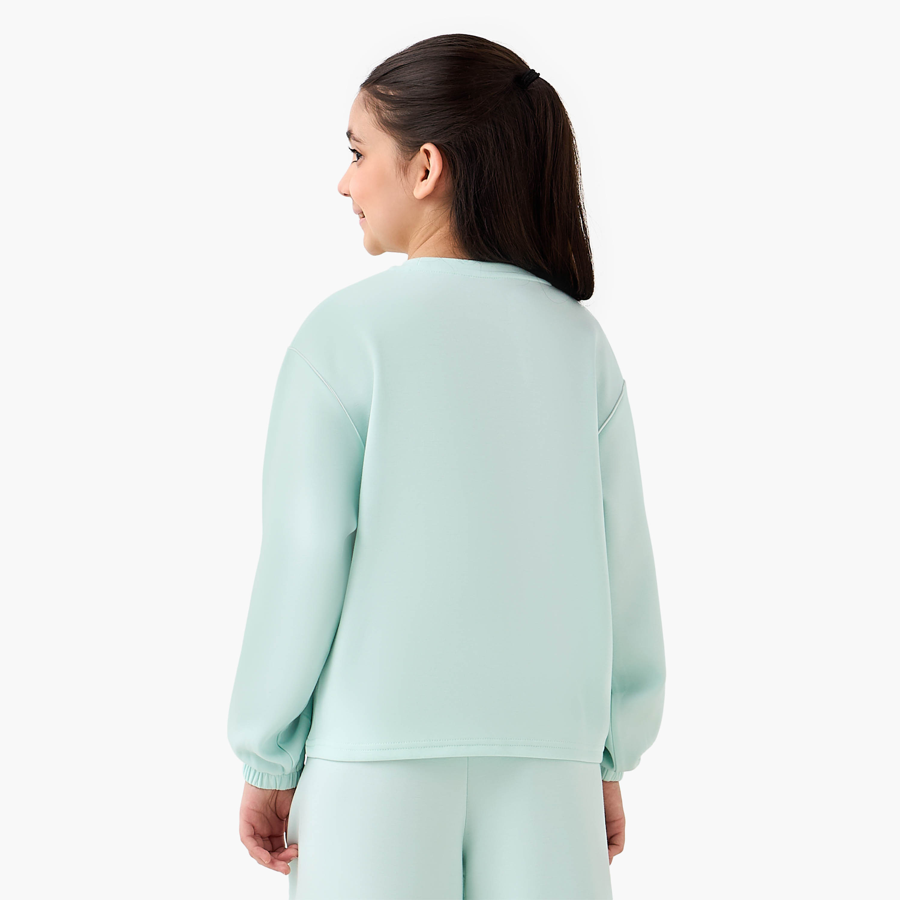 Kappa Logo Print Sweatshirt with Long Sleeves-girls-clothing-winterwear-sweatshirts-image-3