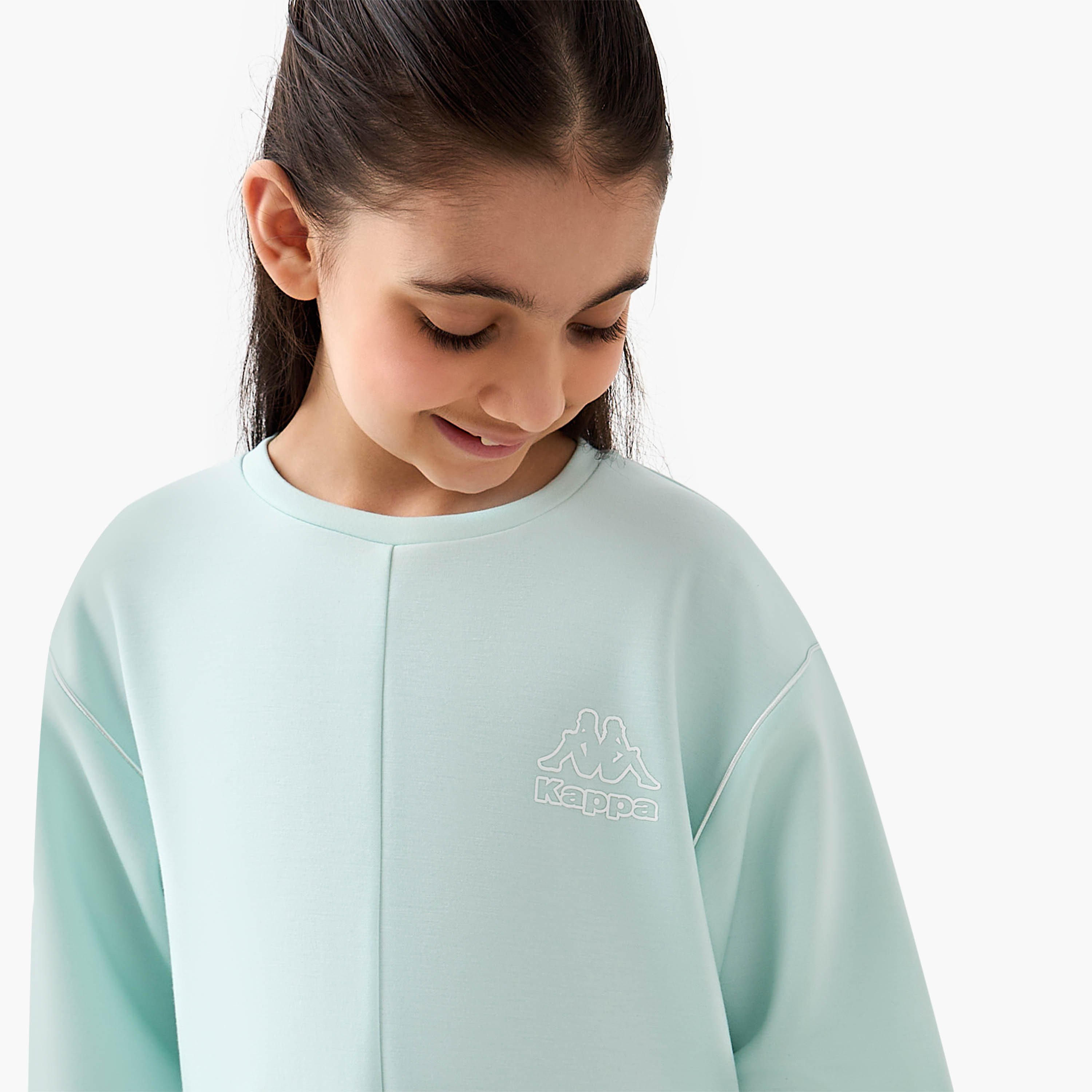 Kappa Logo Print Sweatshirt with Long Sleeves-girls-clothing-winterwear-sweatshirts-image-4
