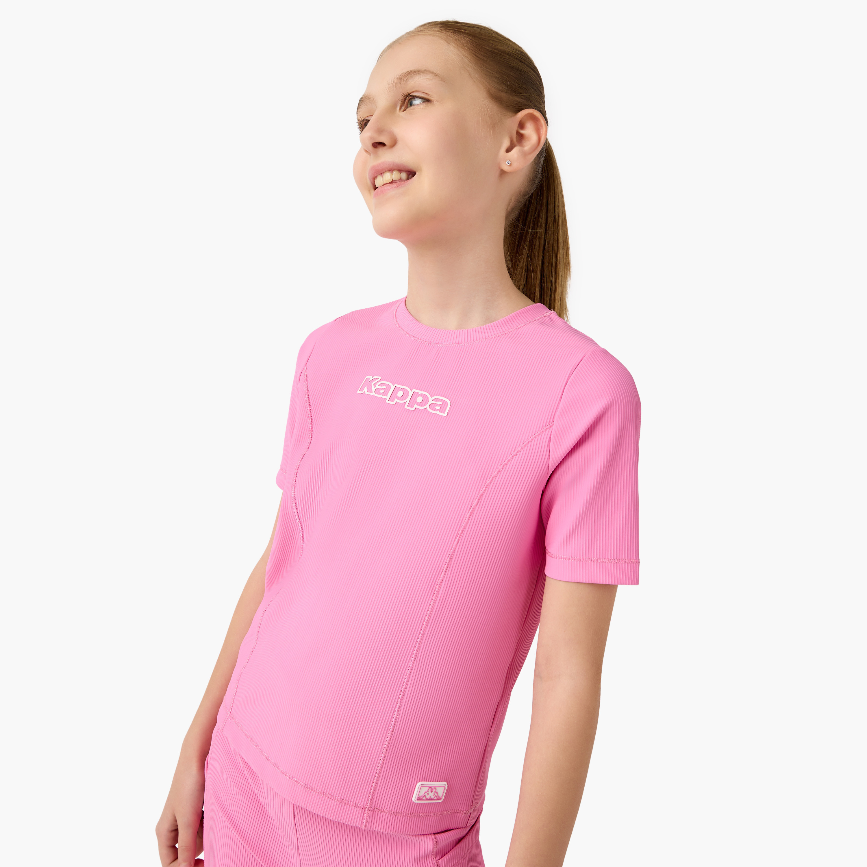 Kappa Ribbed T-shirt and Pant Set-girls-clothing-sportswear-sets-image-2