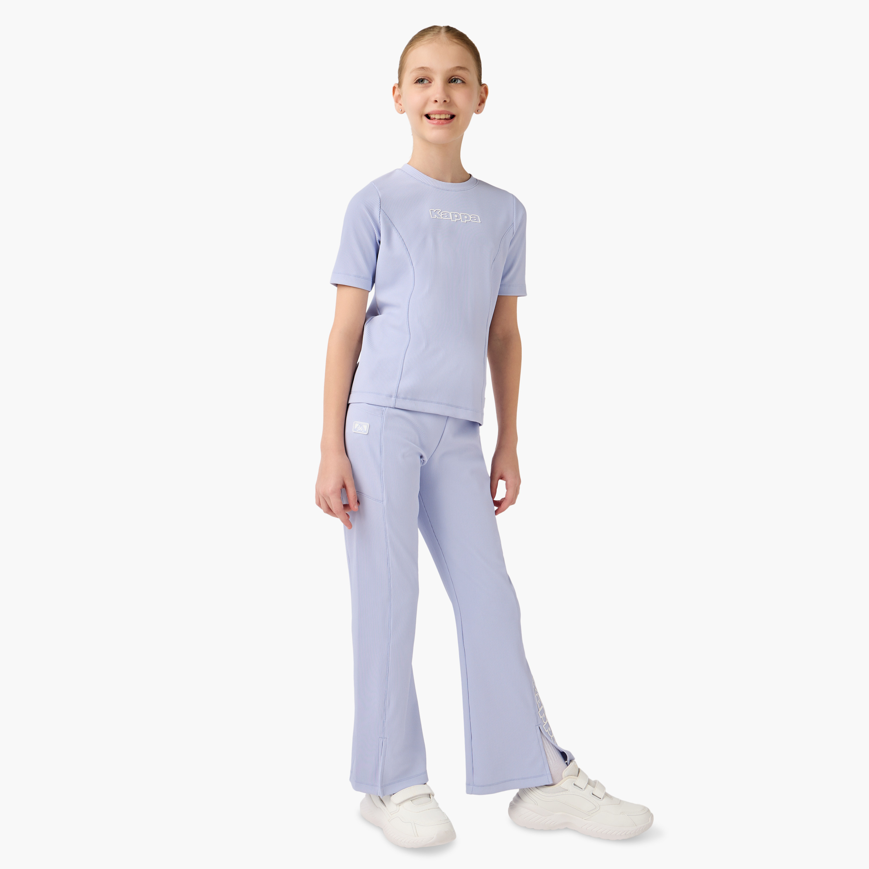 Kappa Ribbed T-shirt and Pants Set-girls-clothing-sportswear-sets-image-1