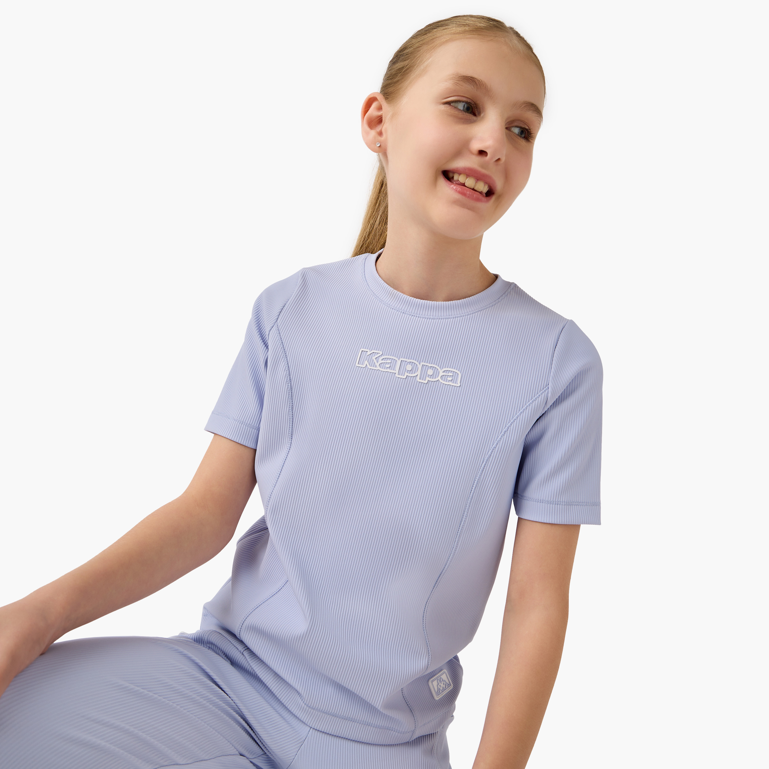 Kappa Ribbed T-shirt and Pants Set-girls-clothing-sportswear-sets-image-2
