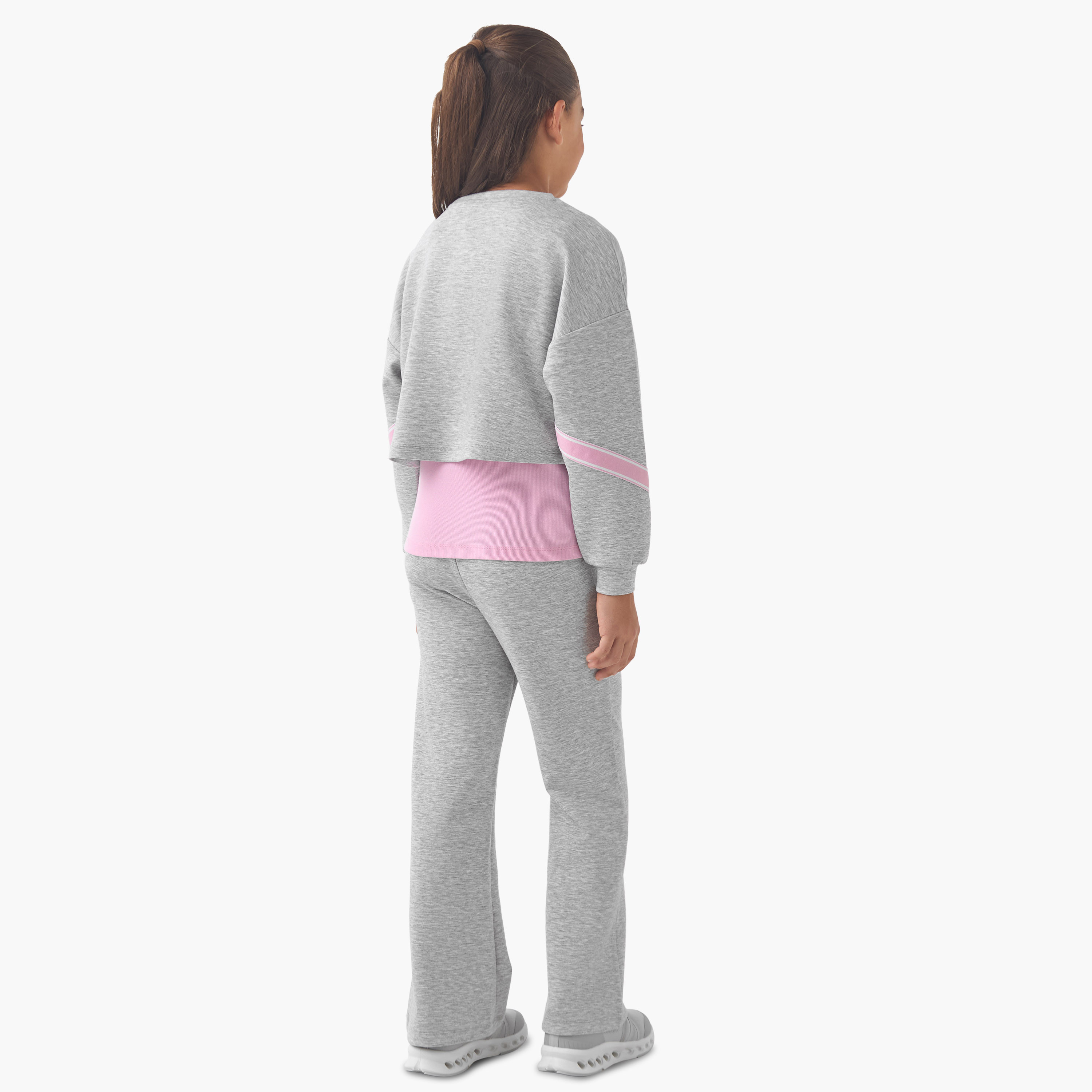 Kappa Girls Sweatshirt and Tracks Pants Set with Logo Print - Polyester - Long Sleeves - Crew Neck-sports-girls-clothing-sets-image-4