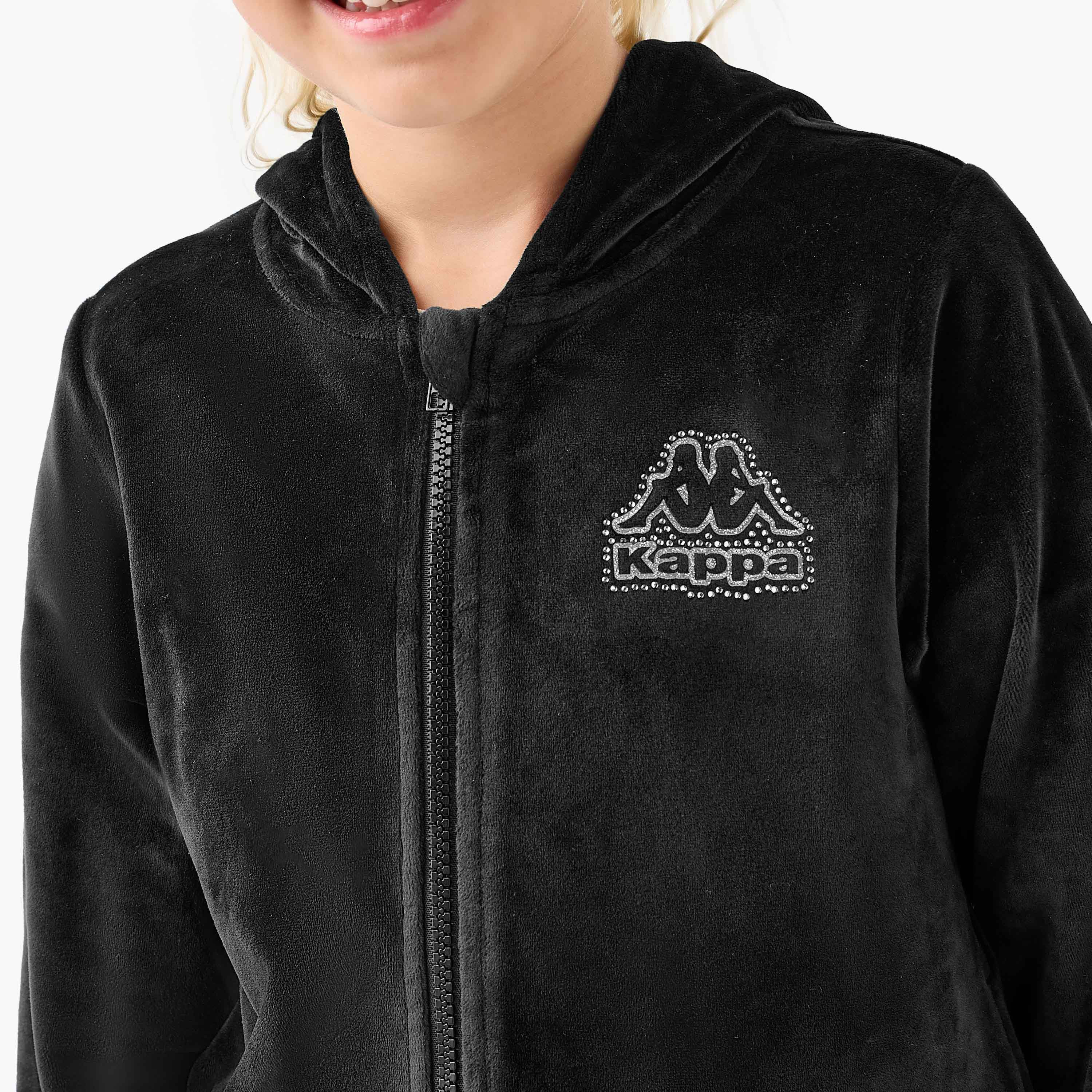 Kappa Girls Sweatshirt and Pants Set with Logo Detail - Long Sleeves - Hooded Neck-girls-clothing-setsandcoords-image-5