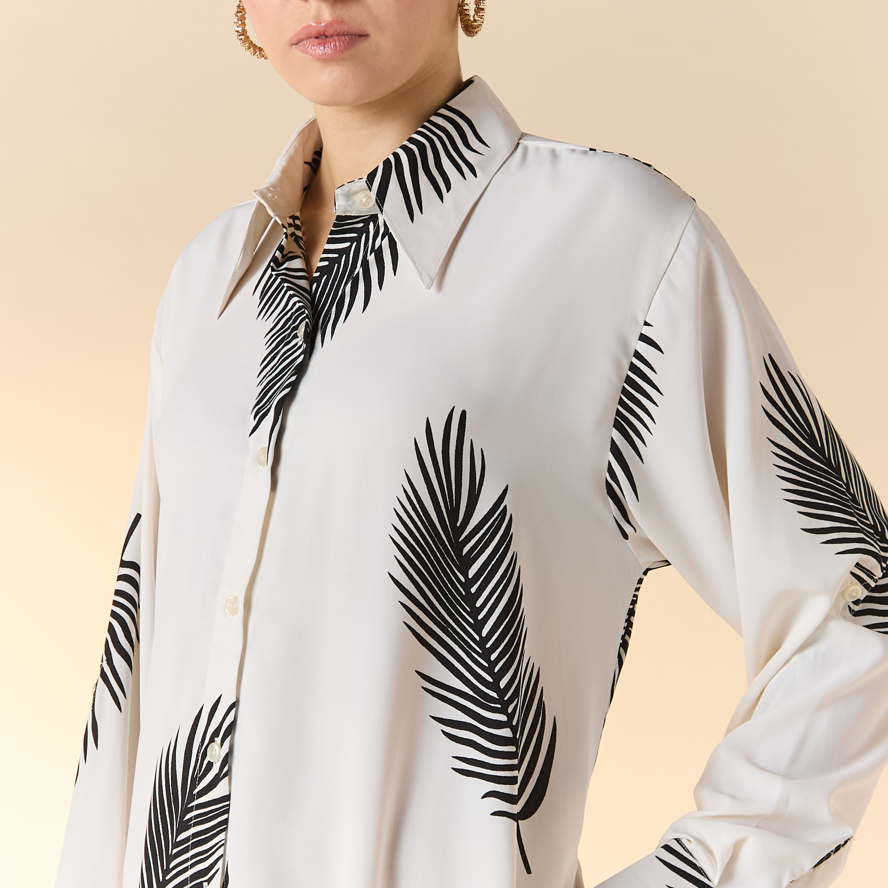 فستان قميص بطبعات أوراق شجر وأكمام طويلة وجيوب من فيور-women-clothing-dresses-image-4