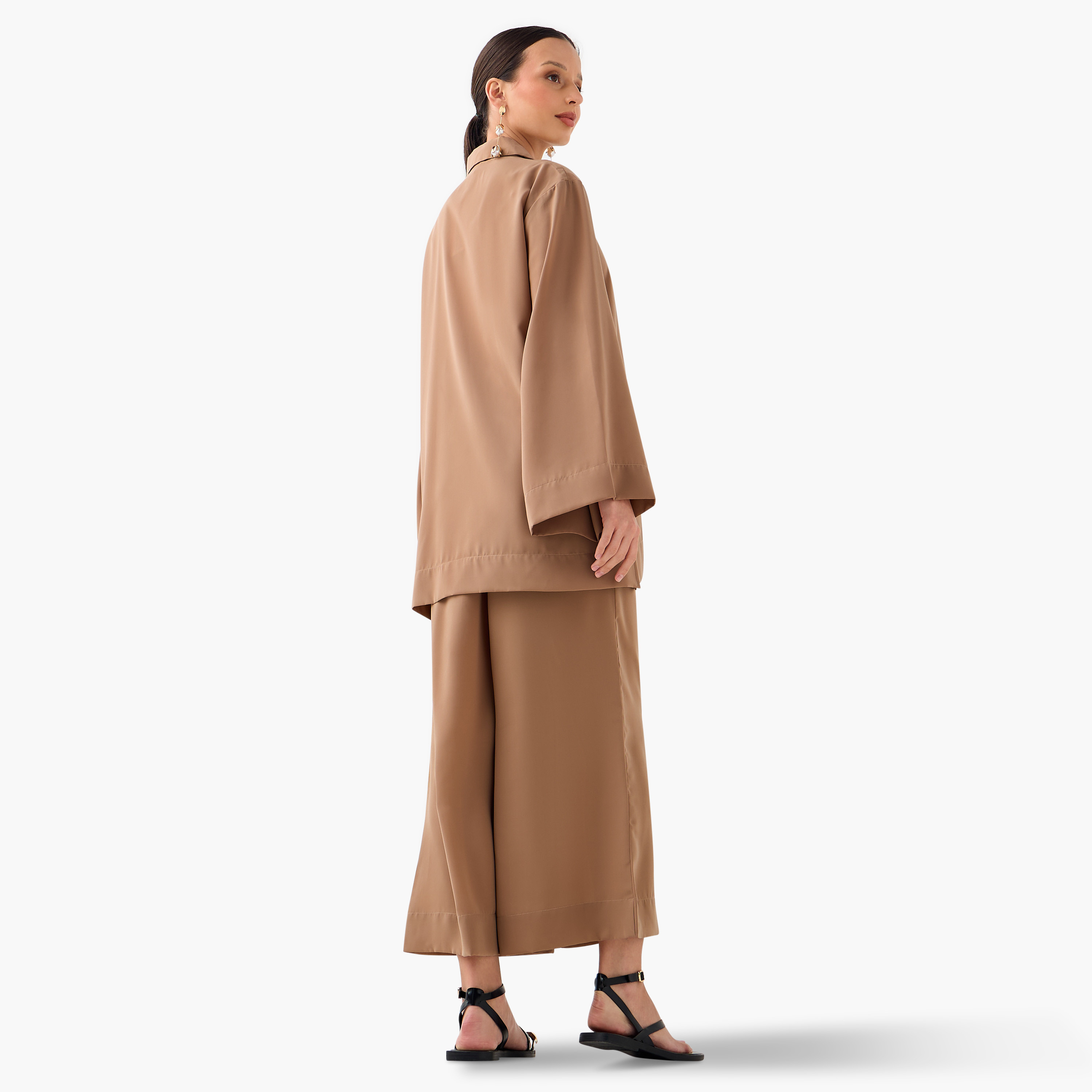FYOR Plain Collared Top and Pants Set-women-clothing-coordsets-image-2