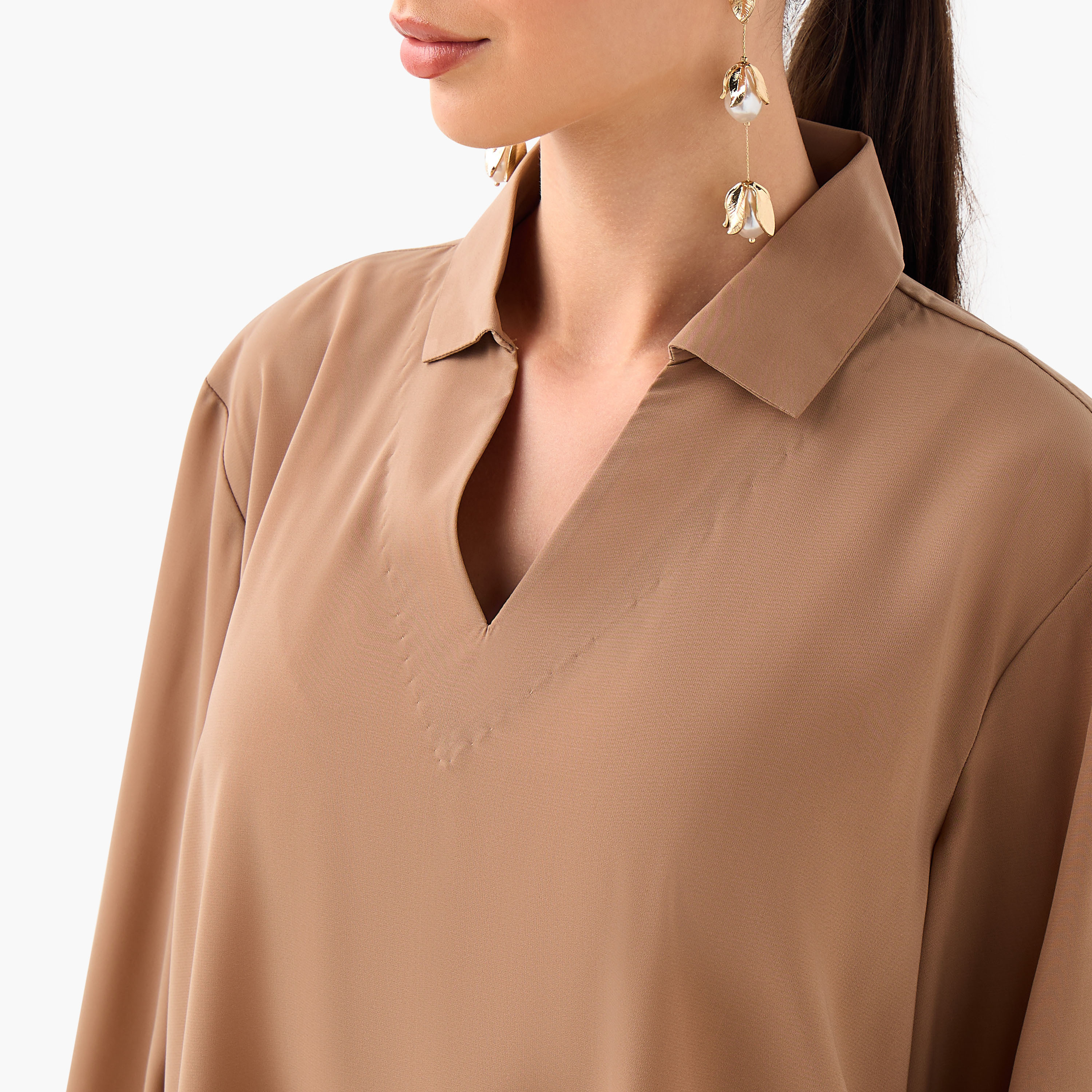 FYOR Plain Collared Top and Pants Set-women-clothing-coordsets-image-5