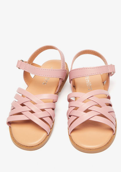 Juniors Strappy Sandals with Hook and Loop Closure