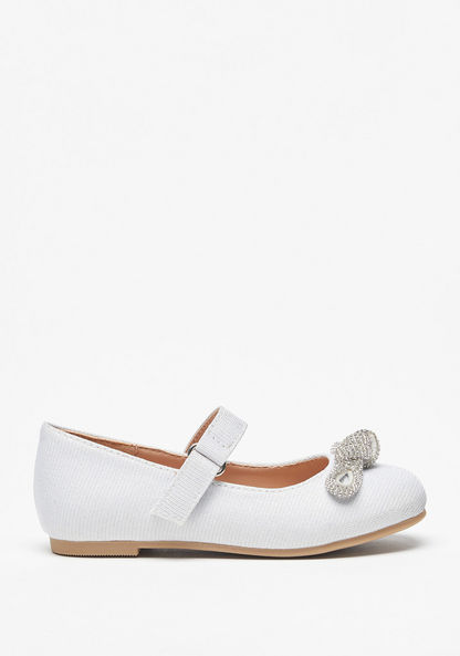 Juniors Mary Jane Shoes with Embellished Bow Detail