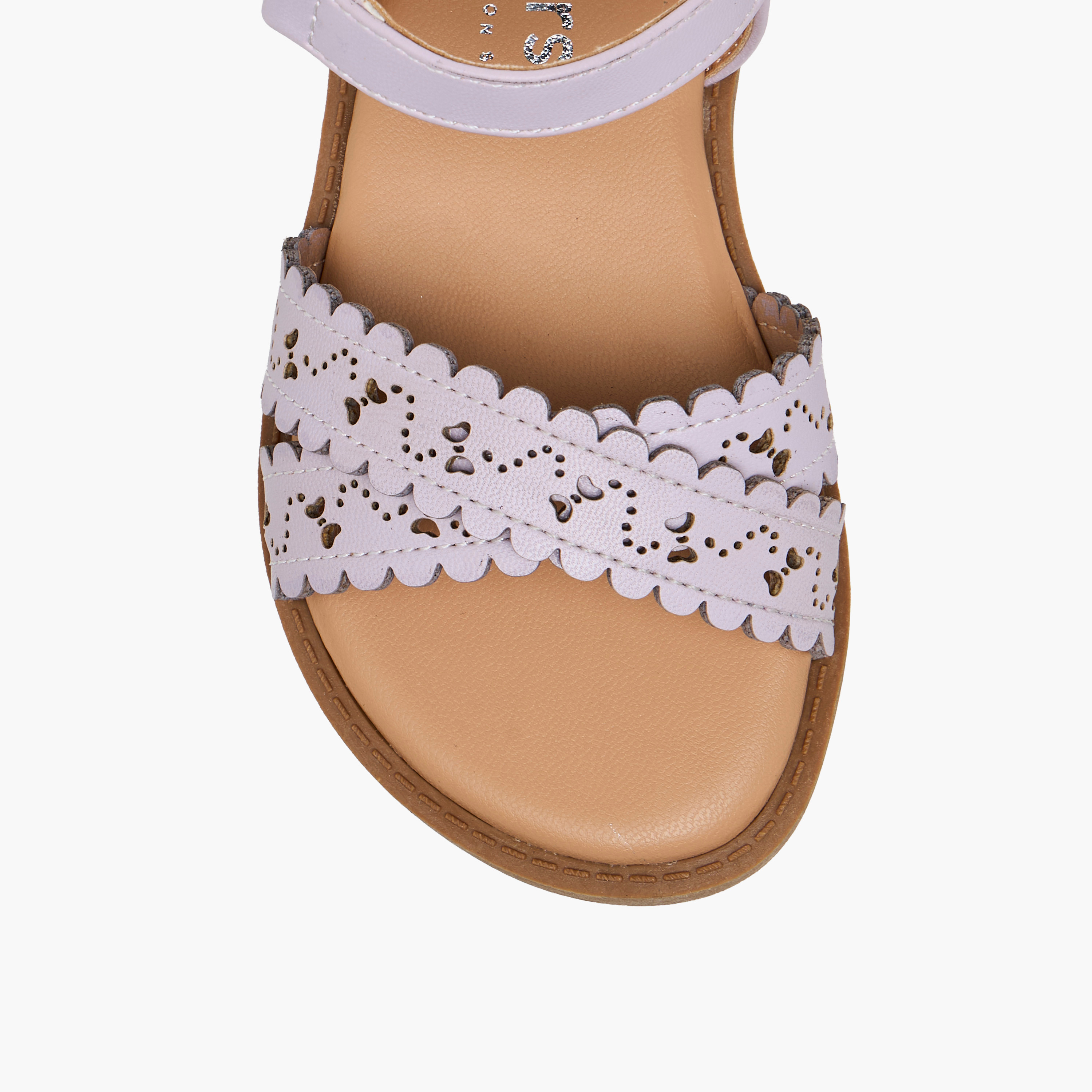 صندل بأحزمة وشريط إغلاق لاصق للبنات من جونيورز-girls-shoes-sandals-image-3