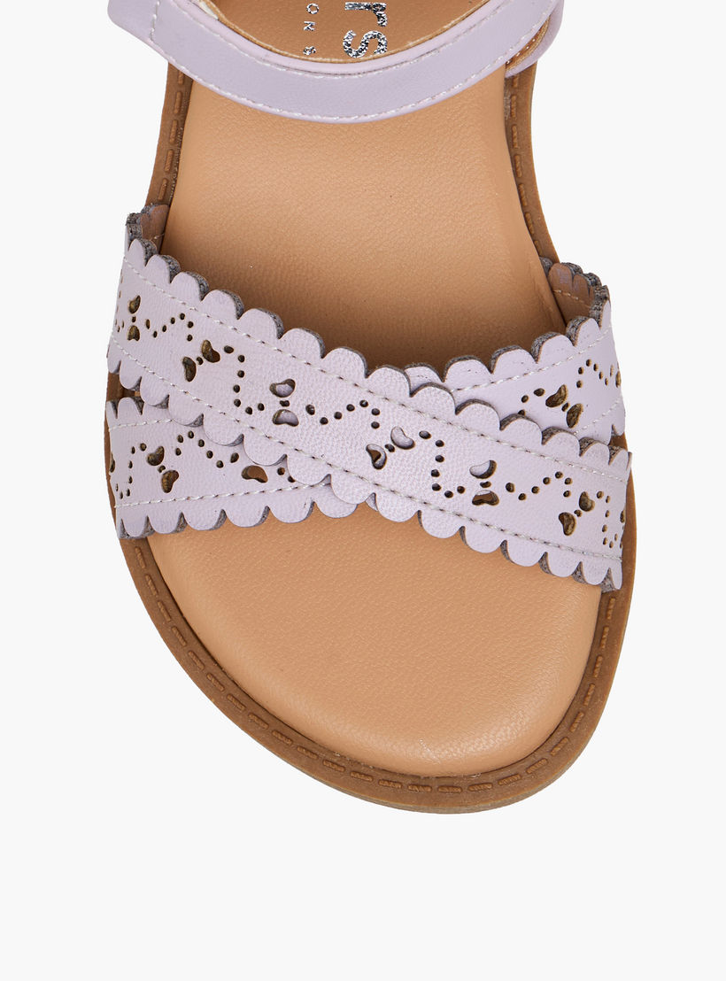 صندل بأحزمة وشريط إغلاق لاصق للبنات من جونيورز-girls-shoes-sandals-image-3