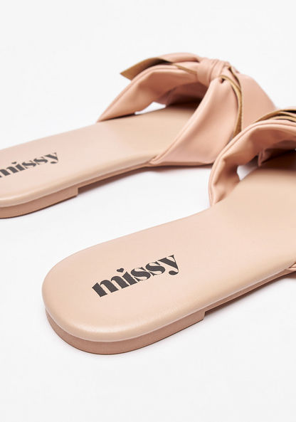 Missy Slip-On Sandals with Bow Knot Detail