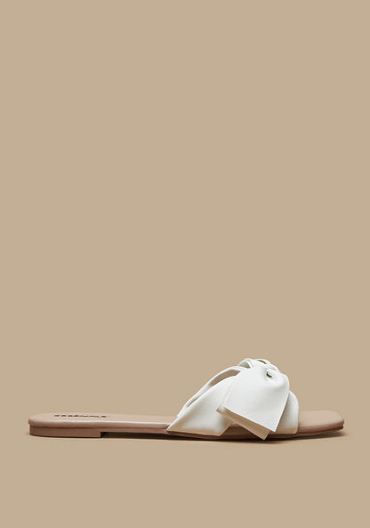 Missy Slip-On Sandals with Bow Knot Detail