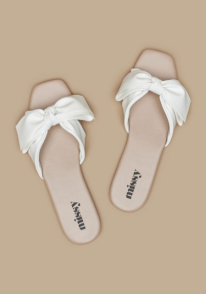 Missy Slip-On Sandals with Bow Knot Detail-Women%27s Flat Sandals-image-1