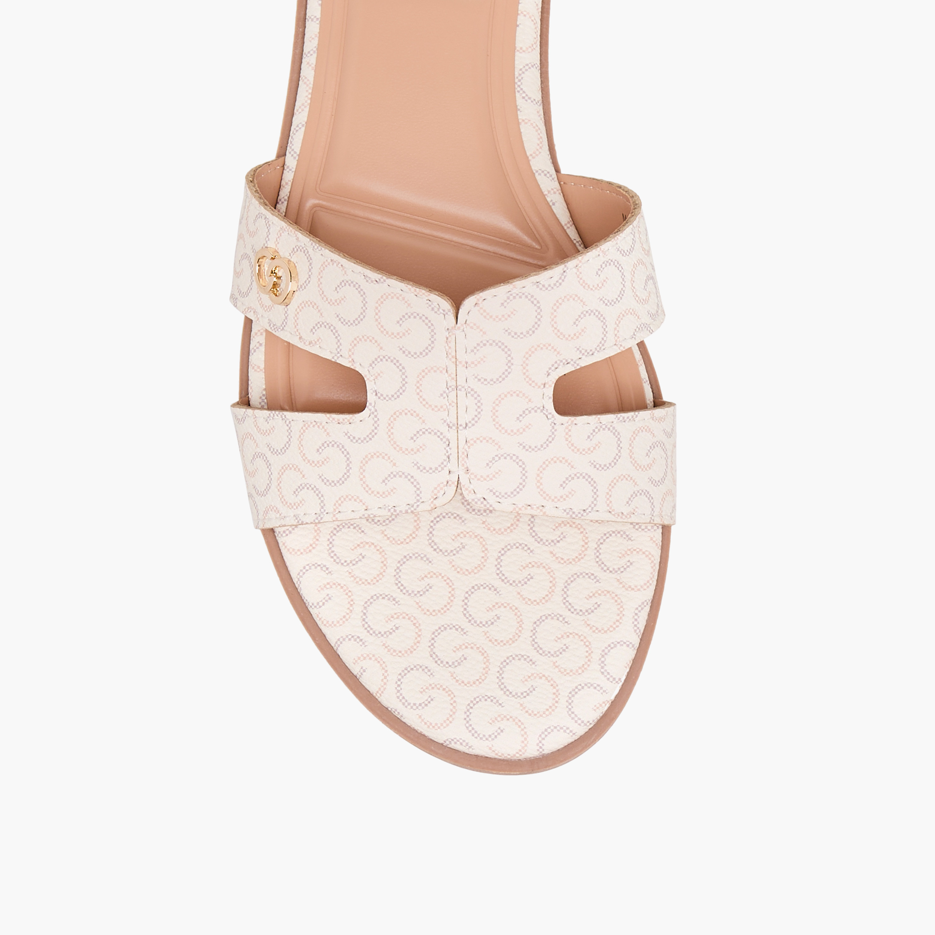 صندل مسطح سهل الارتداء بطبعات مونوجرام للنساء من سيليست-women-shoes-flats-sandals-image-4