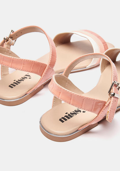 Missy Metallic Sandal with Buckle Closure-Women%27s Flat Sandals-image-2