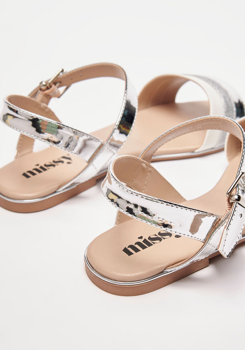 Missy Metallic Sandal with Buckle Closure-Women%27s Flat Sandals-image-2