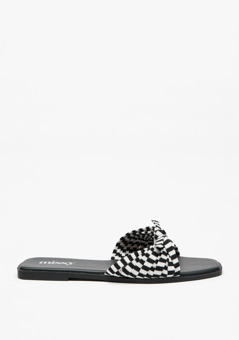 Missy Striped Slip-On Slide Sandals-Women%27s Flat Sandals-image-0