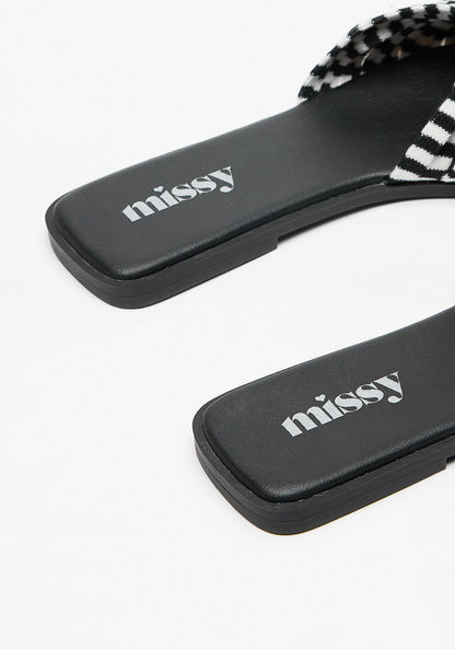 Missy Striped Slip-On Slide Sandals