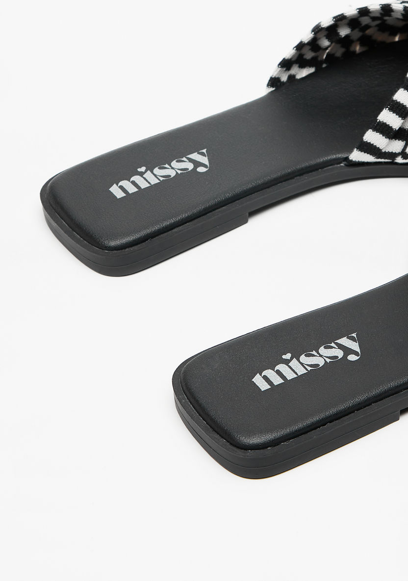 Missy Striped Slip-On Slide Sandals-Women%27s Flat Sandals-image-2
