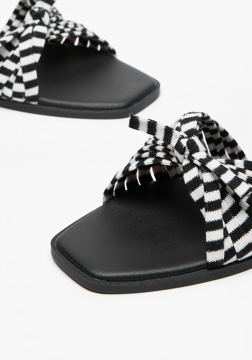 Missy Striped Slip-On Slide Sandals-Women%27s Flat Sandals-image-3