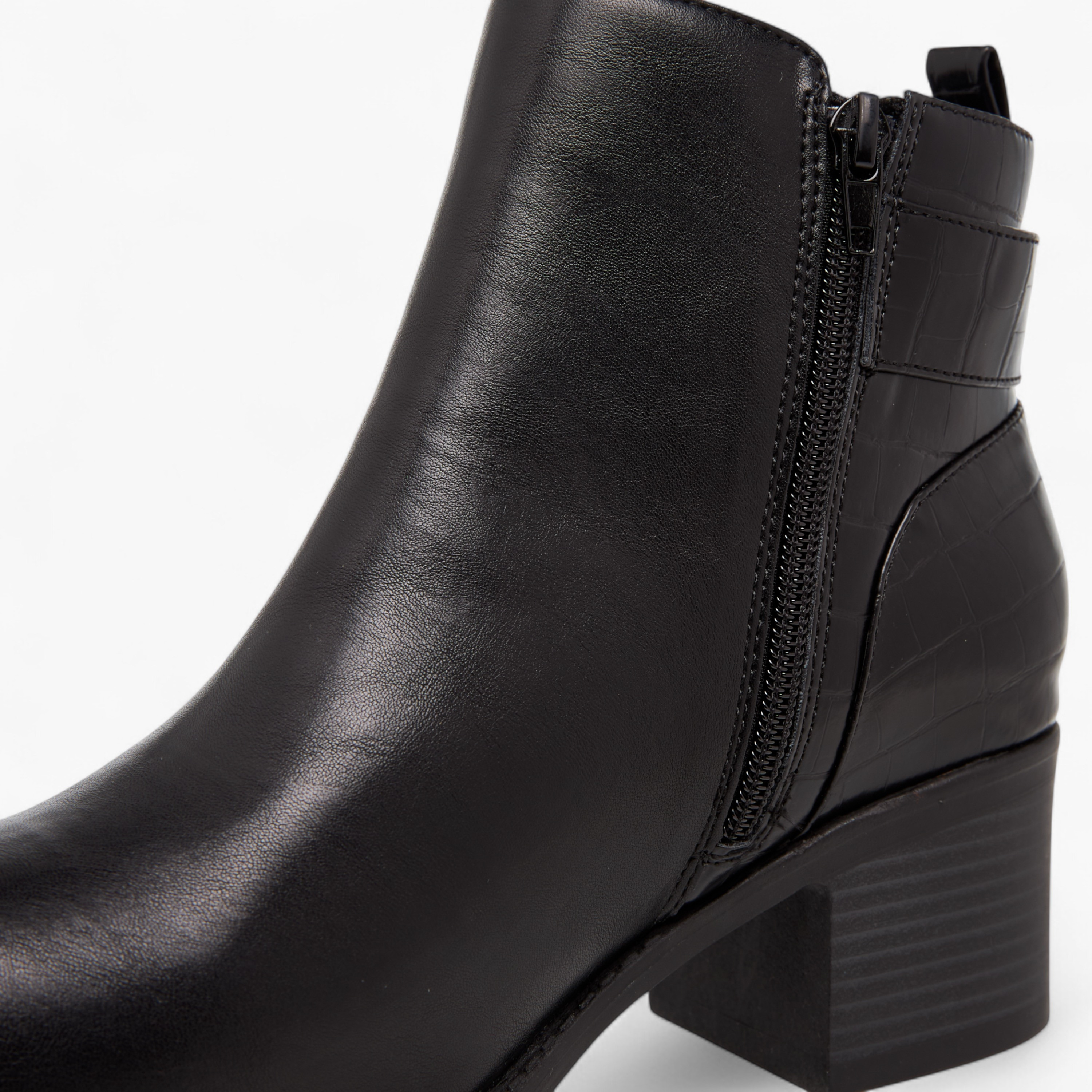 Celeste Women's Buckle Detail Ankle Boots with Zip Closure-women-shoes-boots-image-5