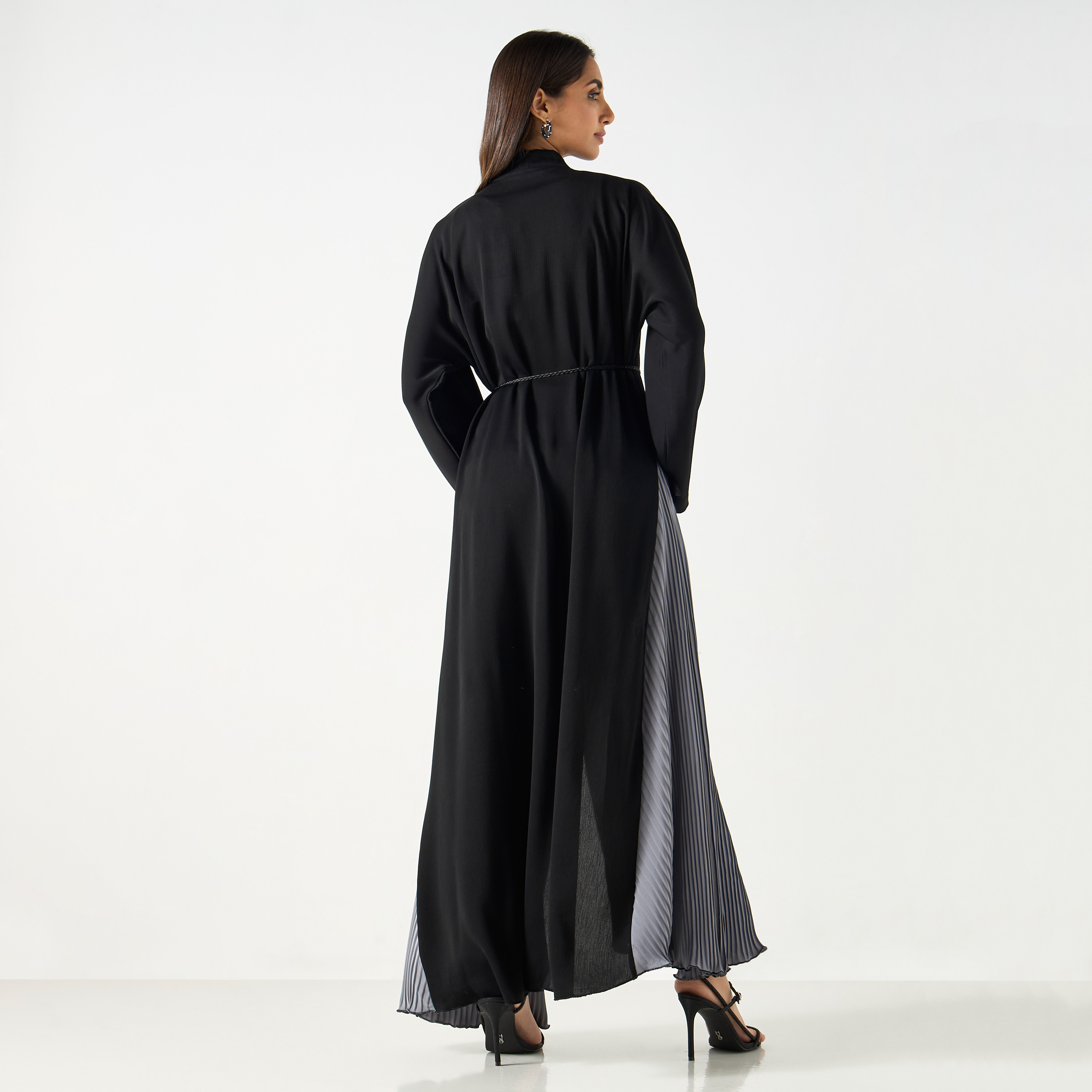 Pleated Panel Abaya with Hijab-women-arabicclothing-abayas-image-5
