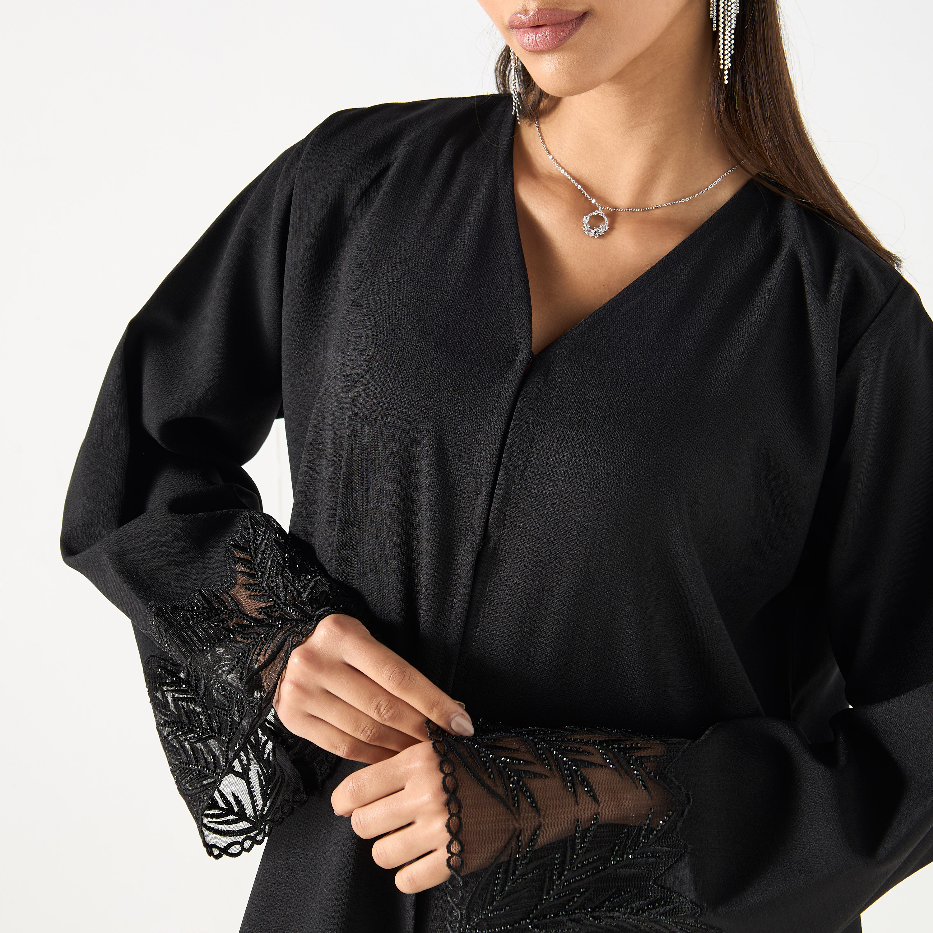 Embellished and Embroidered Abaya with Hijab-women-arabicclothing-abayas-image-3