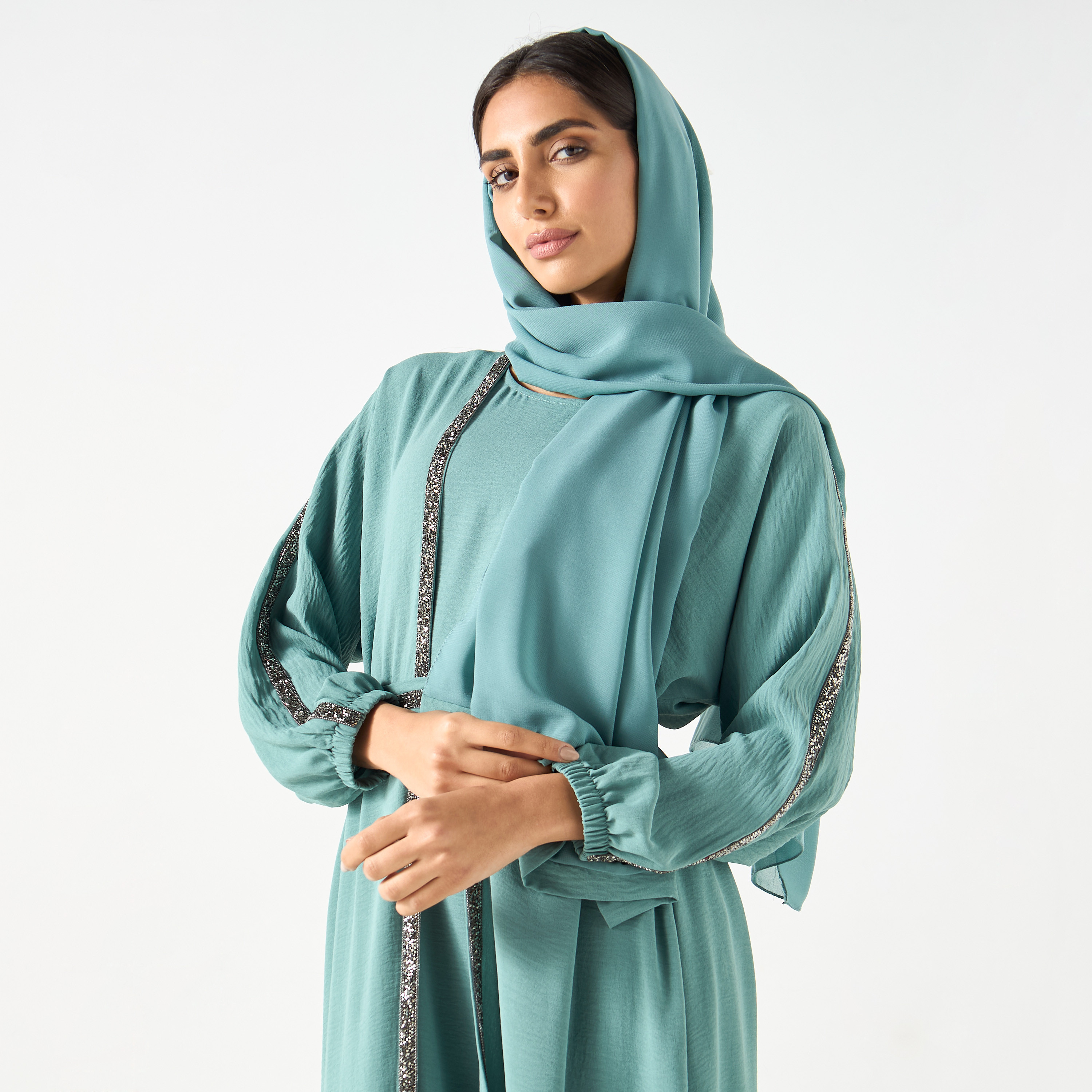 Embellished Abaya with Hijab and Belt-women-arabicclothing-abayas-image-3