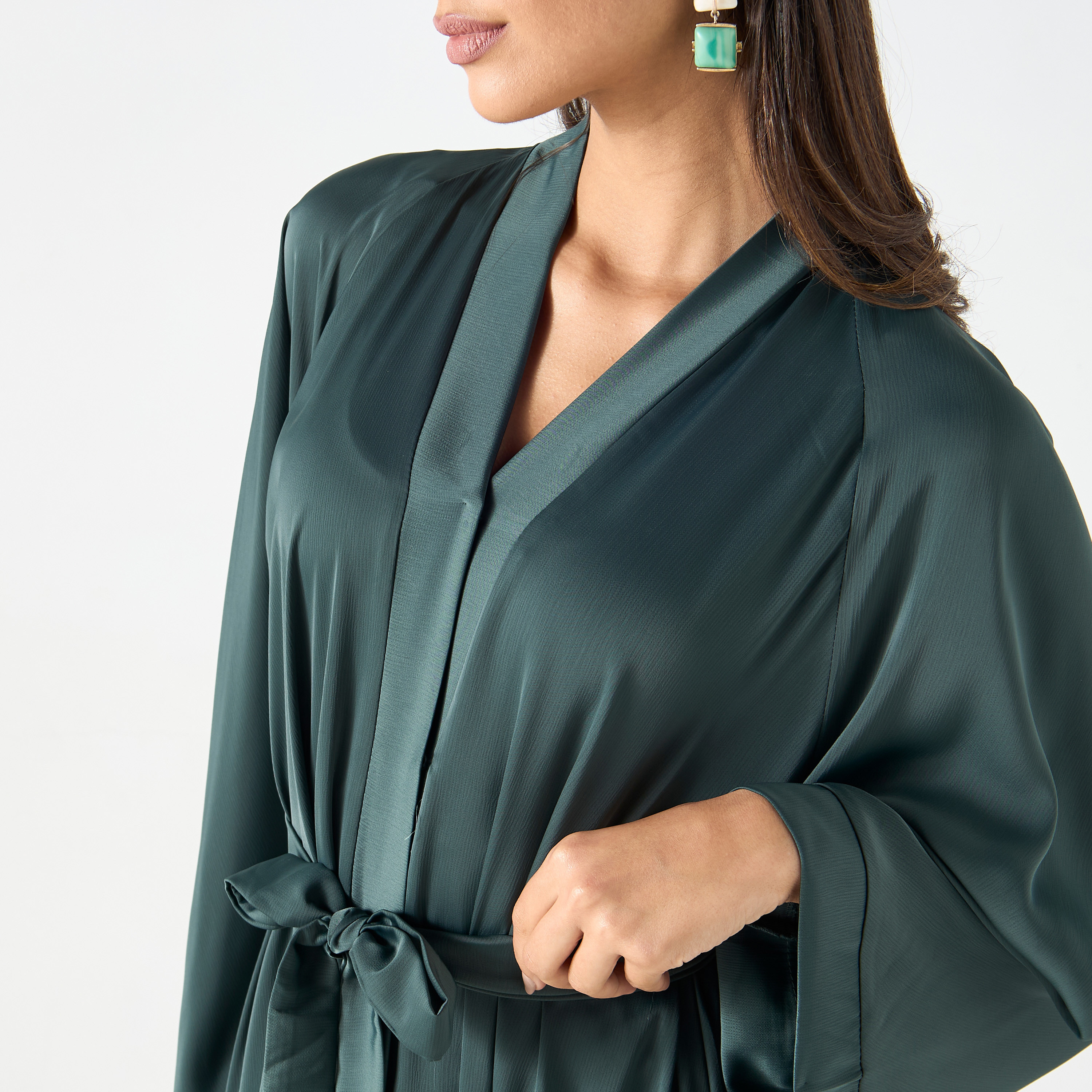 عباية  واسعة بحزام ربط وحجاب-women-arabicclothing-abayas-image-3