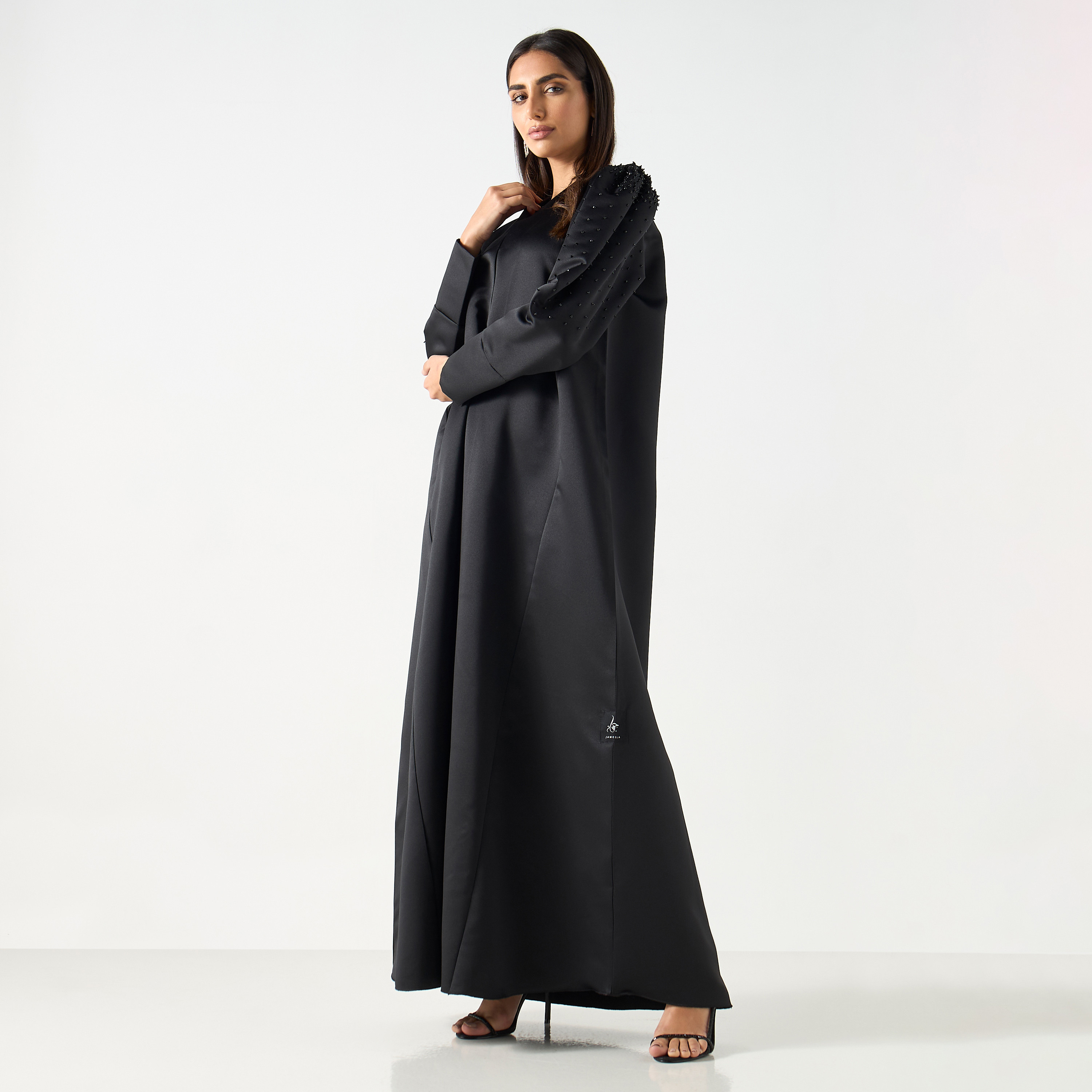 Embellished Sleeves Abaya with Hijab-women-arabicclothing-abayas-image-1