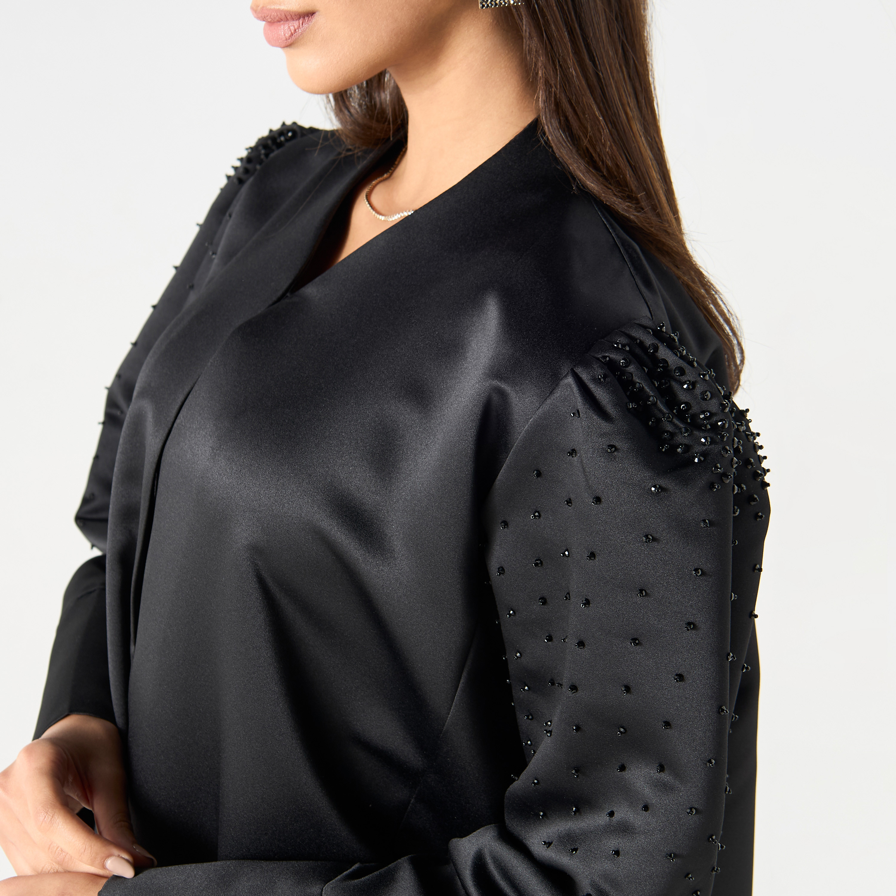 Embellished Sleeves Abaya with Hijab-women-arabicclothing-abayas-image-3